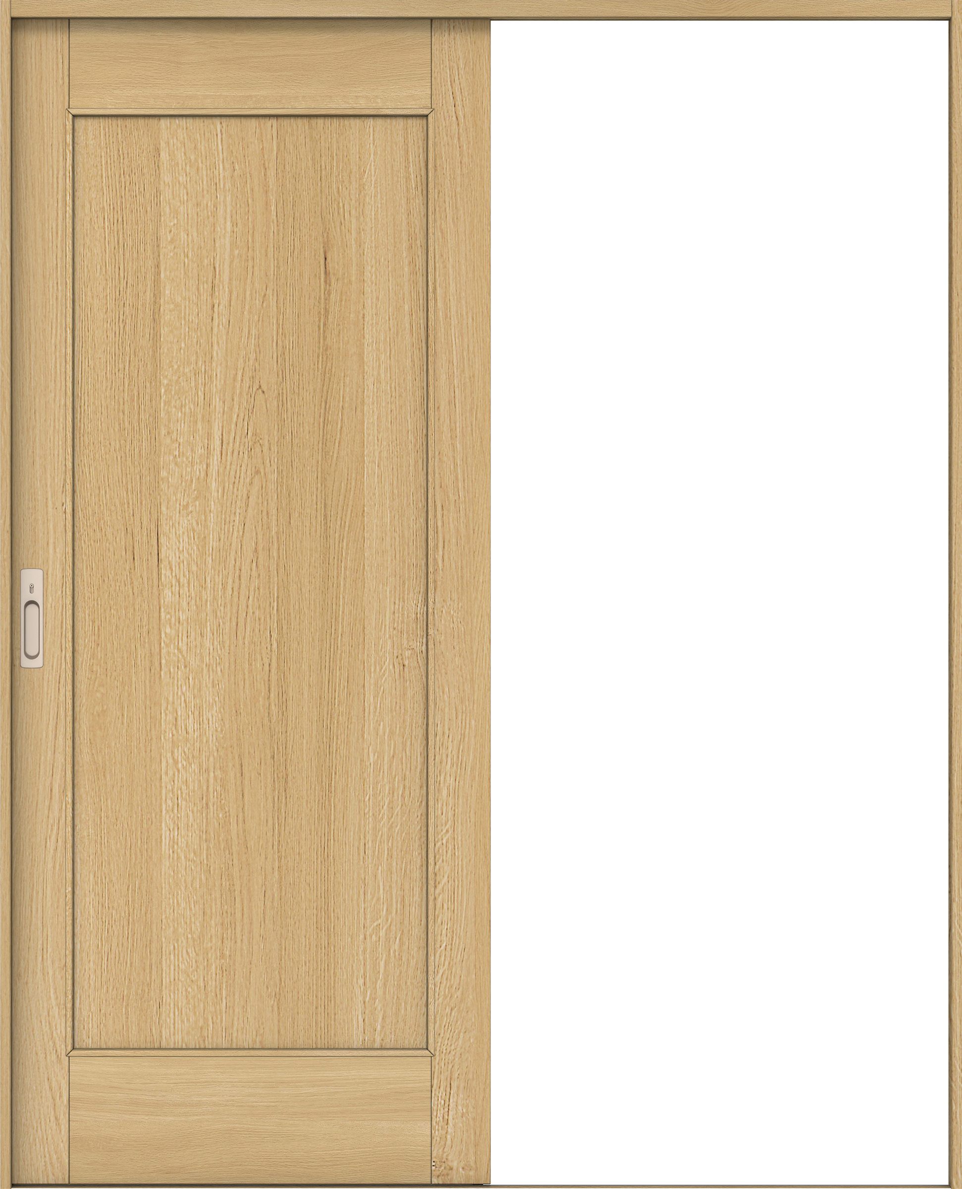 リビングドア　イエリア　引戸・片引　扉セット　０１デザイン　１４５０幅用　２０００高　〈ライトオーカー柄〉　左右兼用　カマ錠付　間仕切錠　ラクラクローズ付