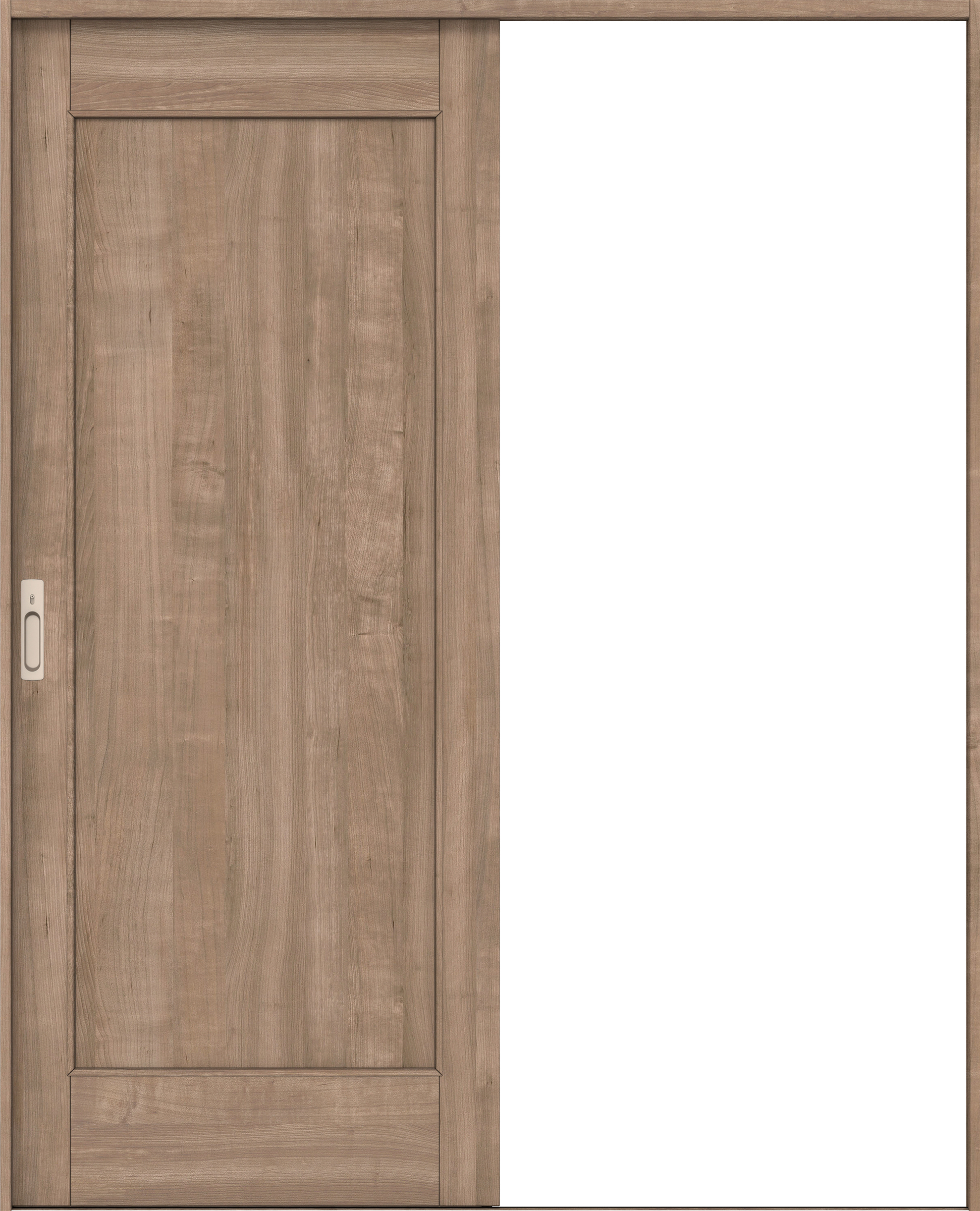 リビングドア　イエリア　引戸・片引　扉セット　０１デザイン　１４５０幅用　２０００高　〈トープグレー柄〉　左右兼用　カマ錠付　間仕切錠　ラクラクローズ付