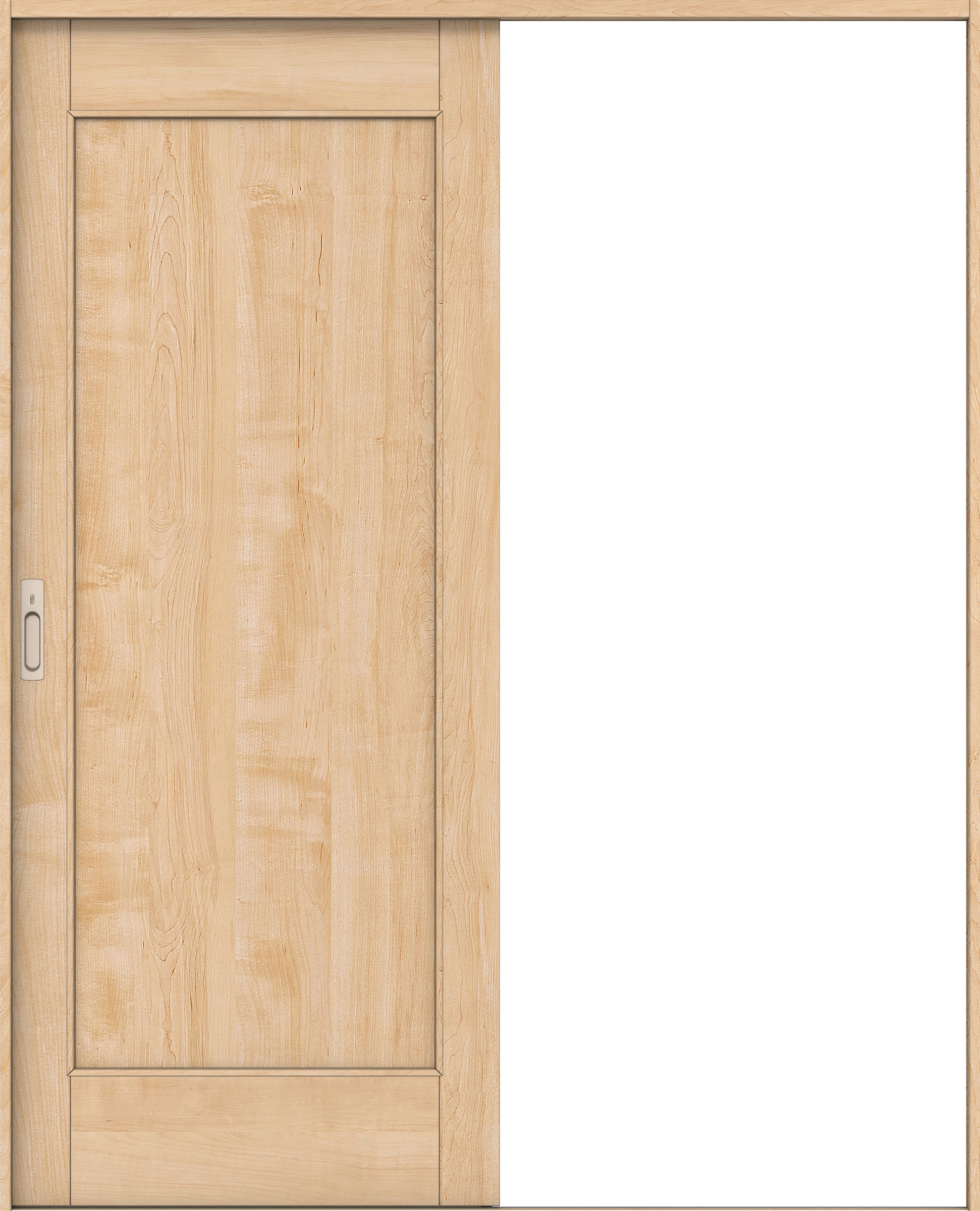 リビングドア　イエリア　引戸・片引　扉セット　０１デザイン　１４５０幅用　２０００高　〈ミルベージュ柄〉　左右兼用　カマ錠付　間仕切錠　ラクラクローズ付