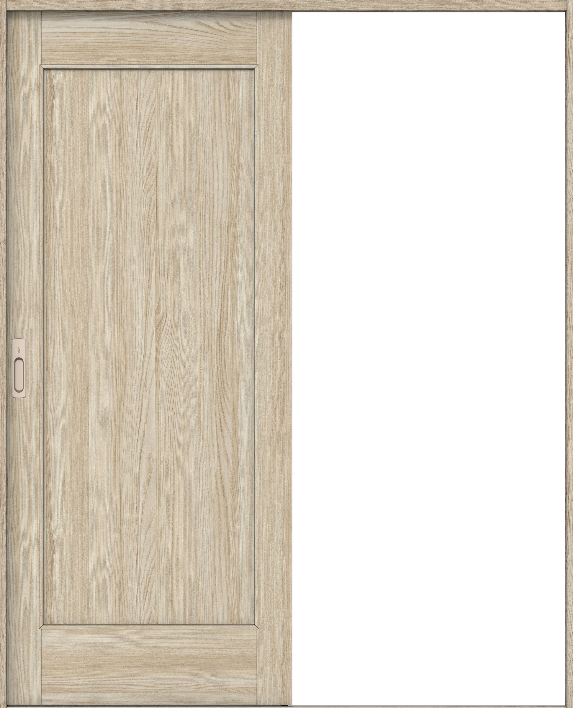 リビングドア　イエリア　引戸・片引　扉セット　０１デザイン　１４５０幅用　２０００高　〈ソフトグレージュ柄〉　左右兼用　カマ錠付　間仕切錠　ラクラクローズ付