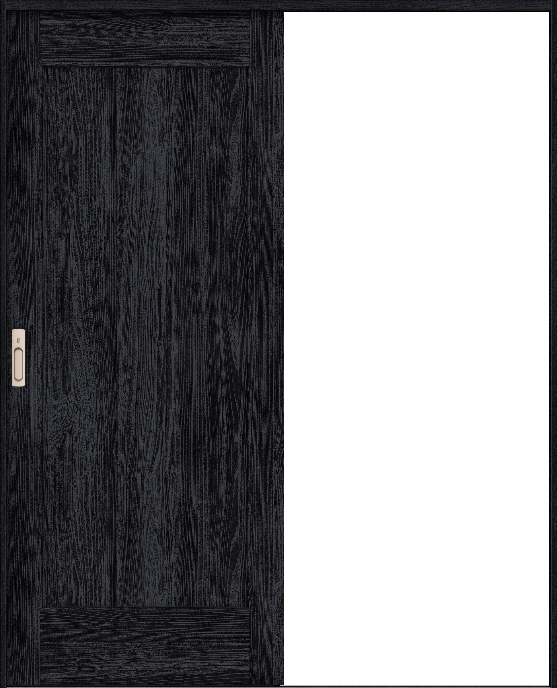 リビングドア　イエリア　引戸・片引　扉セット　０１デザイン　１４５０幅用　２０００高　〈モスブラック柄〉　左右兼用　カマ錠付　間仕切錠　ラクラクローズ付