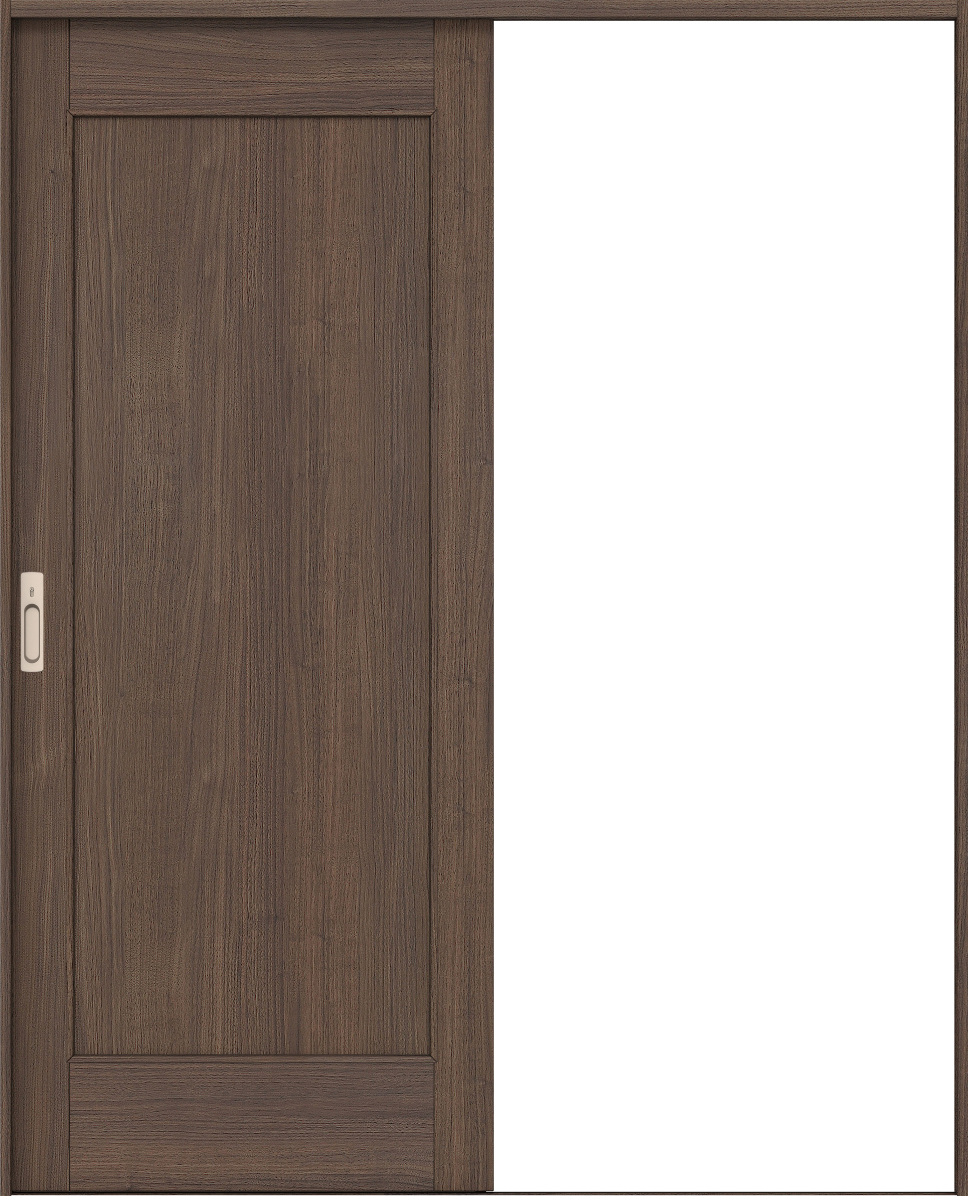 リビングドア　イエリア　引戸・片引　扉セット　０１デザイン　１４５０幅用　２０００高　〈ダルブラウン柄〉　左右兼用　カマ錠付　間仕切錠　ラクラクローズ付