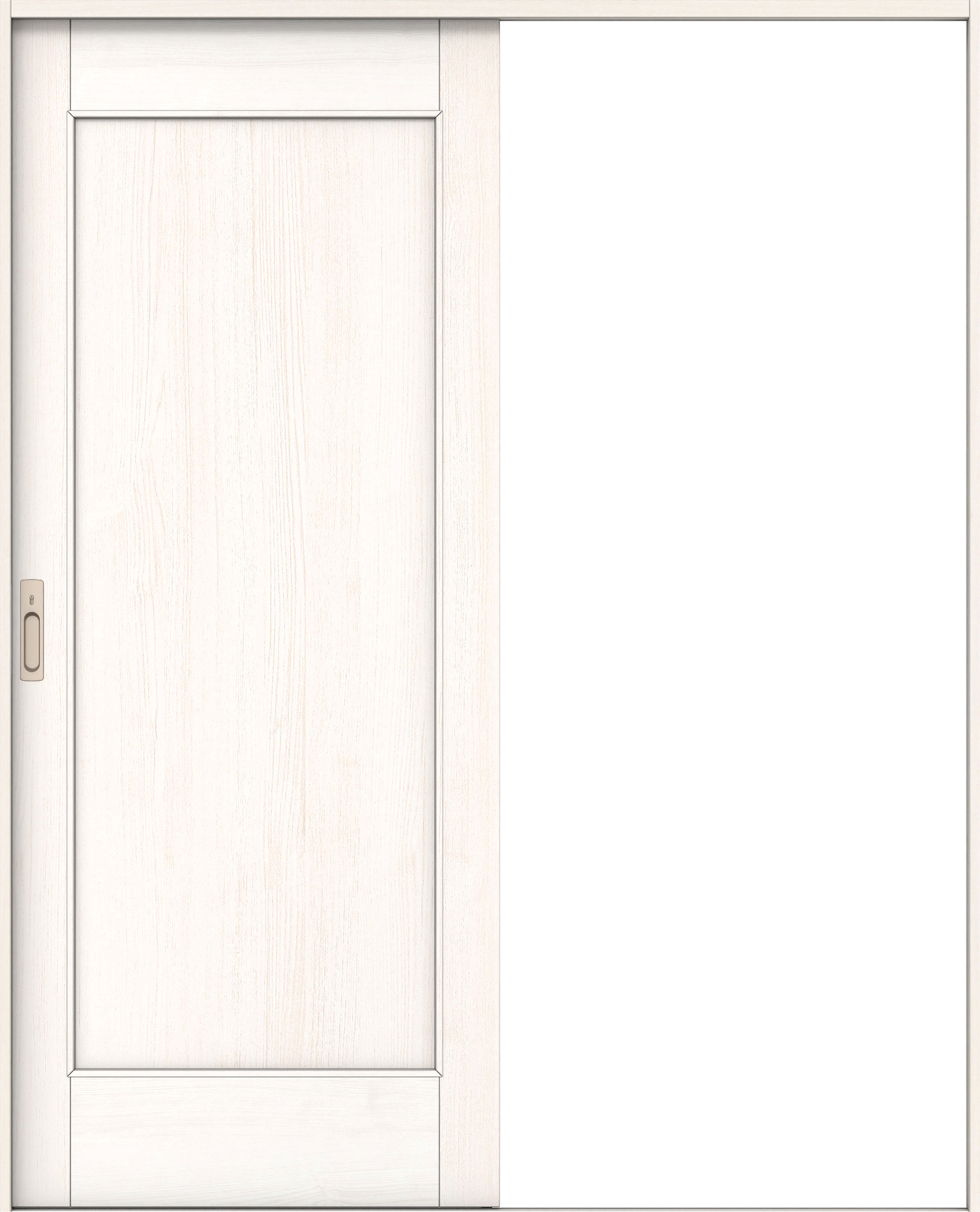 リビングドア　イエリア　引戸・片引　扉セット　０１デザイン　１４５０幅用　２０００高　〈ネオホワイト柄〉　左右兼用　カマ錠付　間仕切錠　ラクラクローズ付