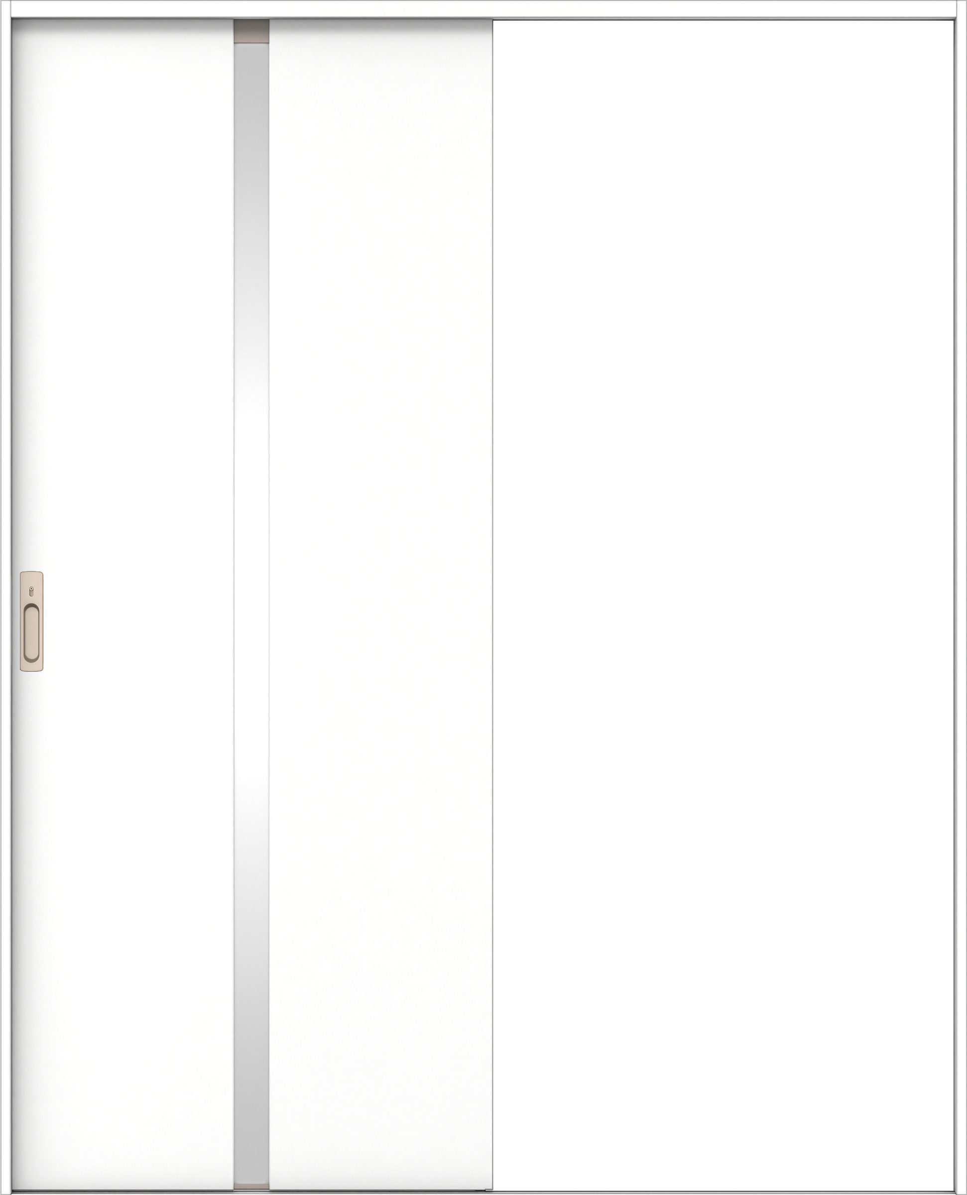 リビングドア　イエリア　引戸・片引　扉セット　２Ｐデザイン　１４５０幅用　２０００高　〈パウダーホワイト柄〉　左右兼用　カマ錠付　間仕切錠　ラクラクローズ付