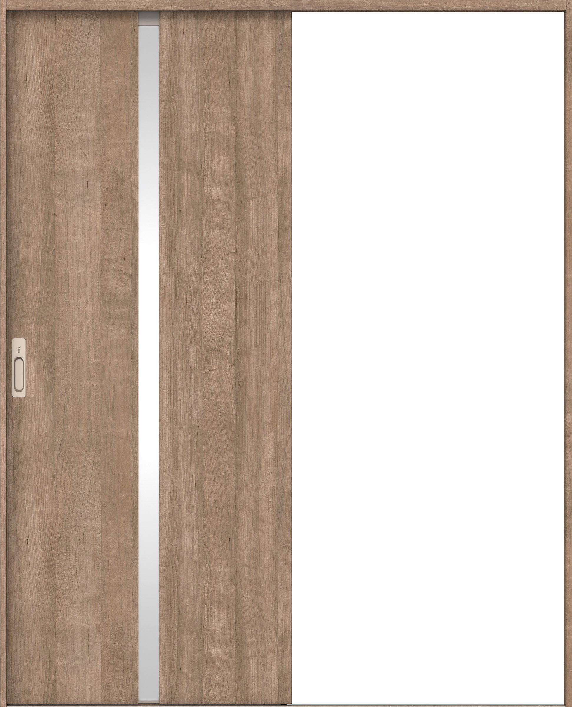 リビングドア　イエリア　引戸・片引　扉セット　２Ｐデザイン　１４５０幅用　２０００高　〈トープグレー柄〉　左右兼用　カマ錠付　間仕切錠　ラクラクローズ付