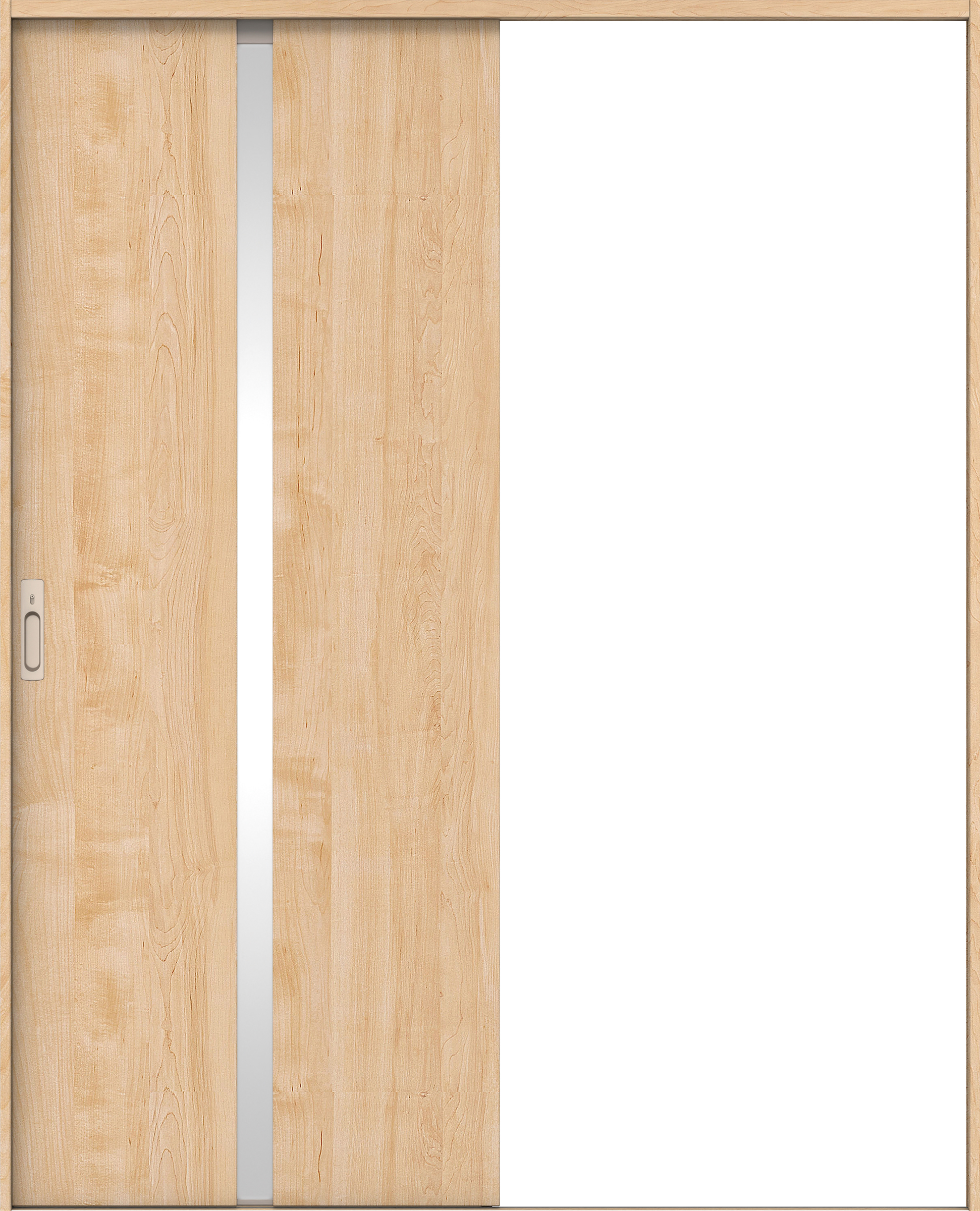 リビングドア　イエリア　引戸・片引　扉セット　２Ｐデザイン　１４５０幅用　２０００高　〈ミルベージュ柄〉　左右兼用　カマ錠付　間仕切錠　ラクラクローズ付