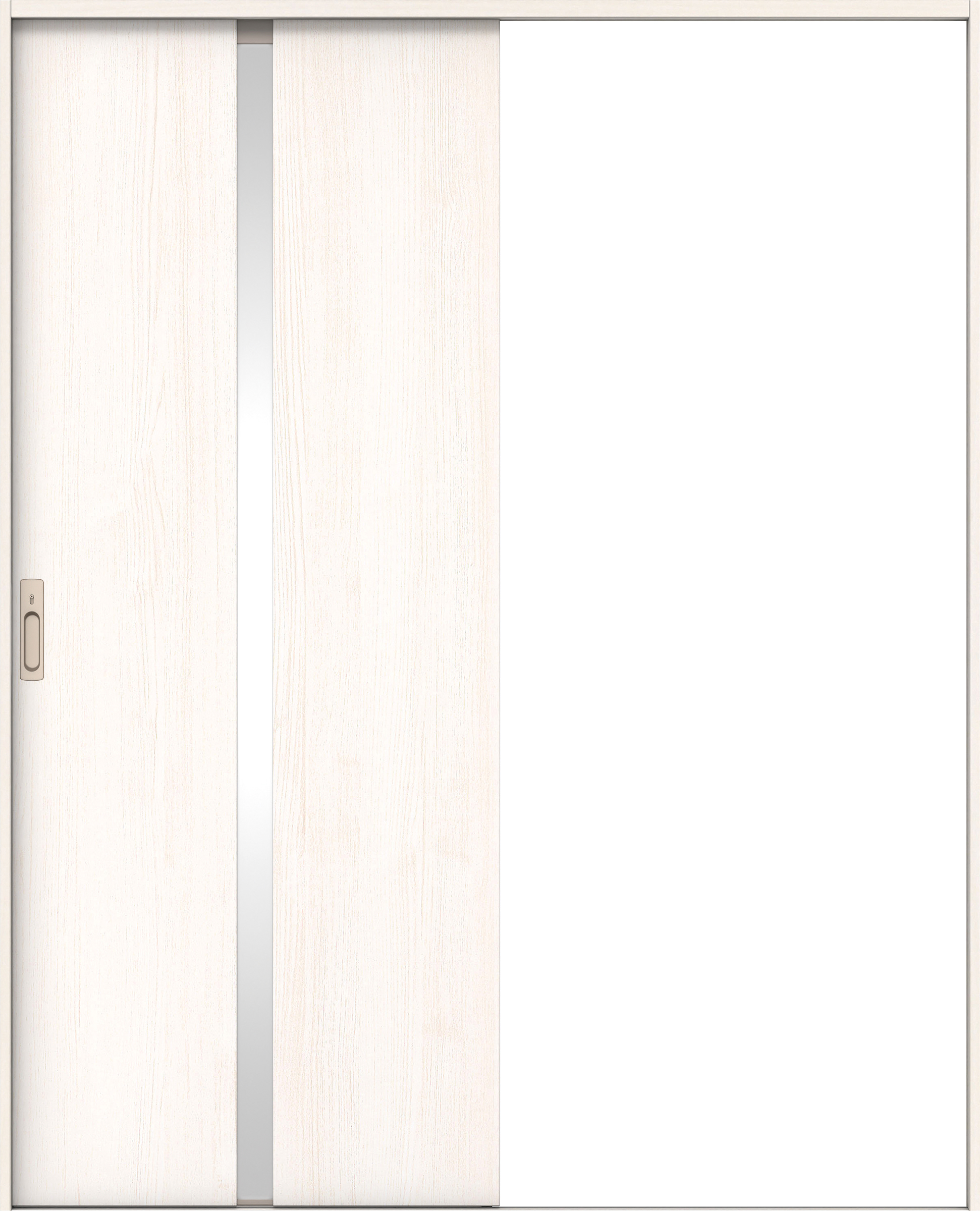 リビングドア　イエリア　引戸・片引　扉セット　２Ｐデザイン　１４５０幅用　２０００高　〈ネオホワイト柄〉　左右兼用　カマ錠付　間仕切錠　ラクラクローズ付
