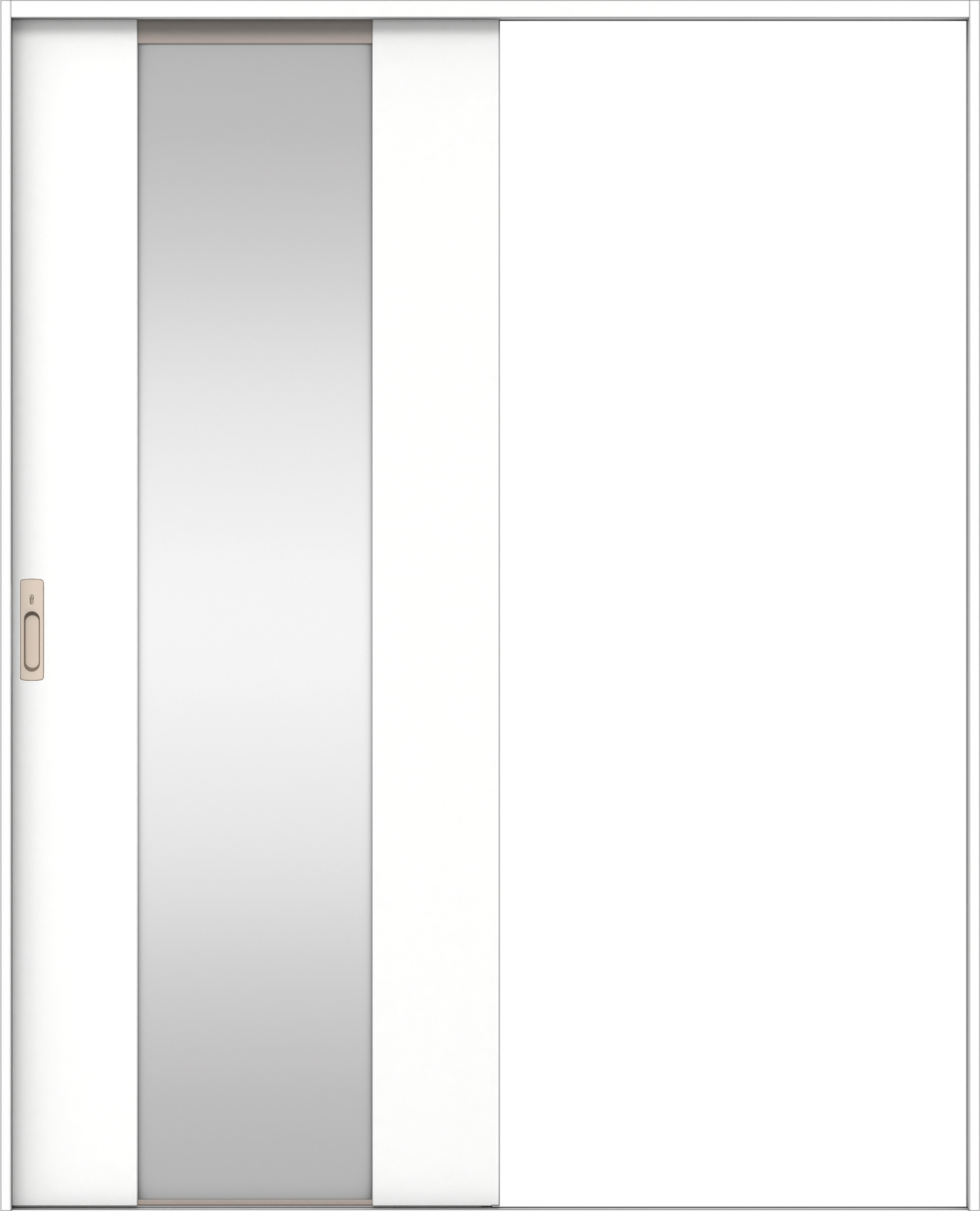 リビングドア　イエリア　引戸・片引　扉セット　４Ｐデザイン　１６４５幅用　２０００高　〈パウダーホワイト柄〉　左右兼用　カマ錠付　間仕切錠　ラクラクローズ付