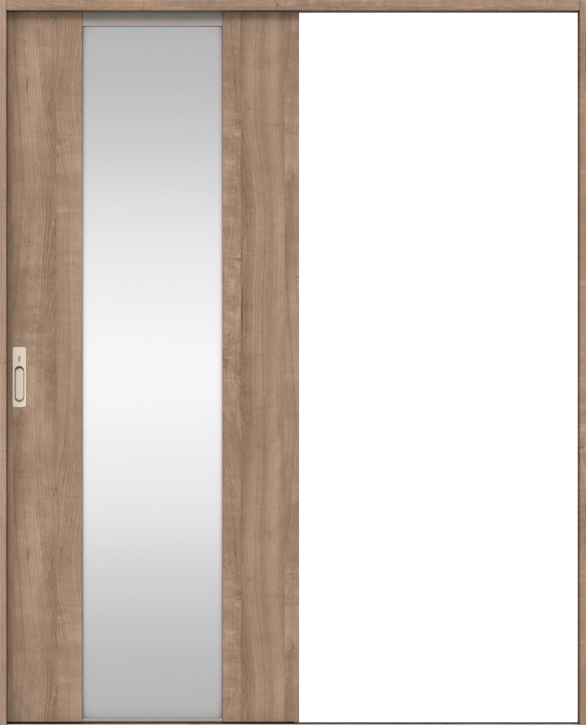 リビングドア　イエリア　引戸・片引　扉セット　４Ｐデザイン　１６４５幅用　２０００高　〈トープグレー柄〉　左右兼用　カマ錠付　間仕切錠　ラクラクローズ付