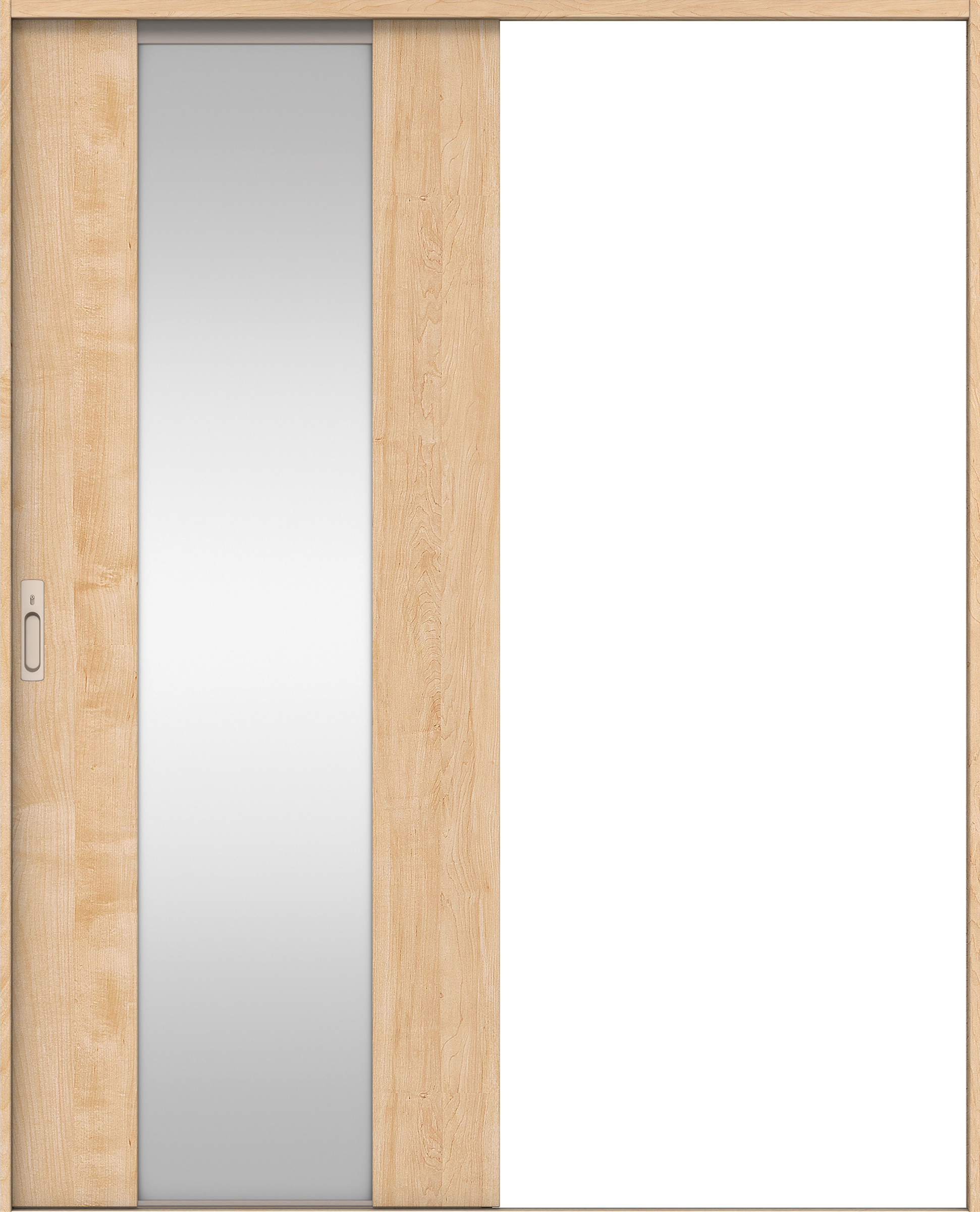 リビングドア　イエリア　引戸・片引　扉セット　４Ｐデザイン　１６４５幅用　２０００高　〈ミルベージュ柄〉　左右兼用　カマ錠付　間仕切錠　ラクラクローズ付