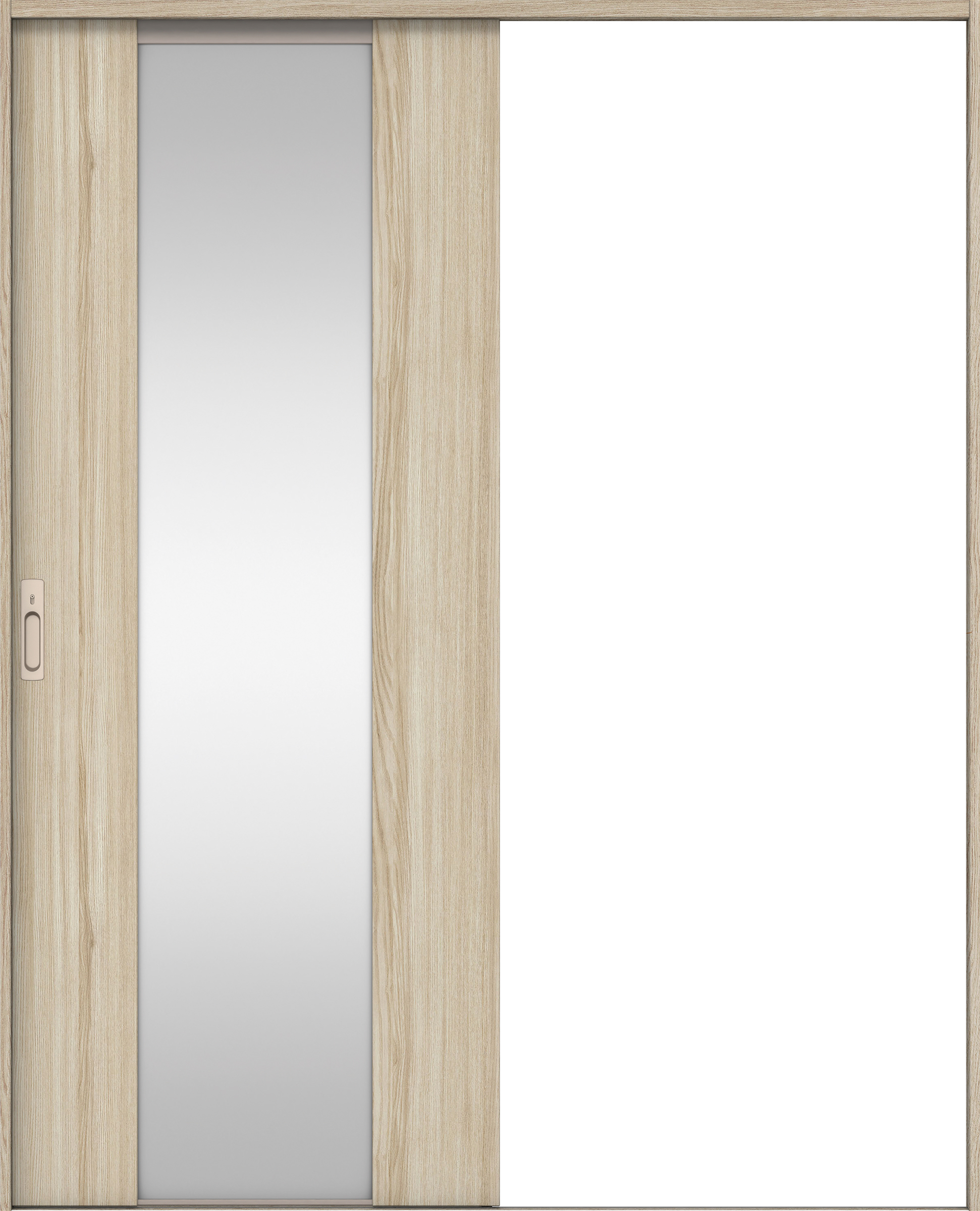 リビングドア　イエリア　引戸・片引　扉セット　４Ｐデザイン　１６４５幅用　２０００高　〈ソフトグレージュ柄〉　左右兼用　カマ錠付　間仕切錠　ラクラクローズ付