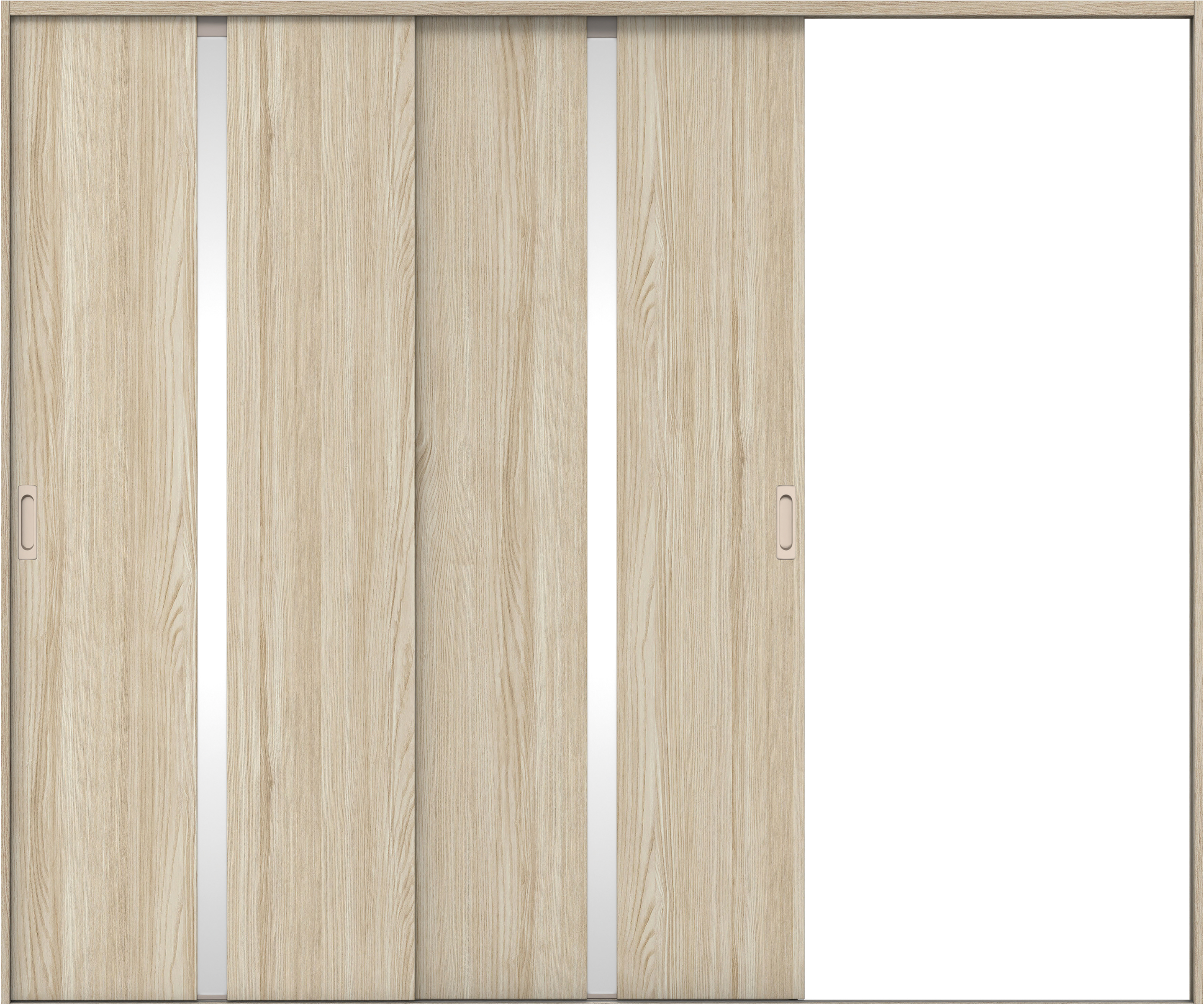 リビングドア　イエリア　引戸・２枚片引　扉セット　２Ｐデザイン　２４３７幅用　２０００高　〈ソフトグレージュ柄〉　右引用　錠なし　ラクラクローズ付