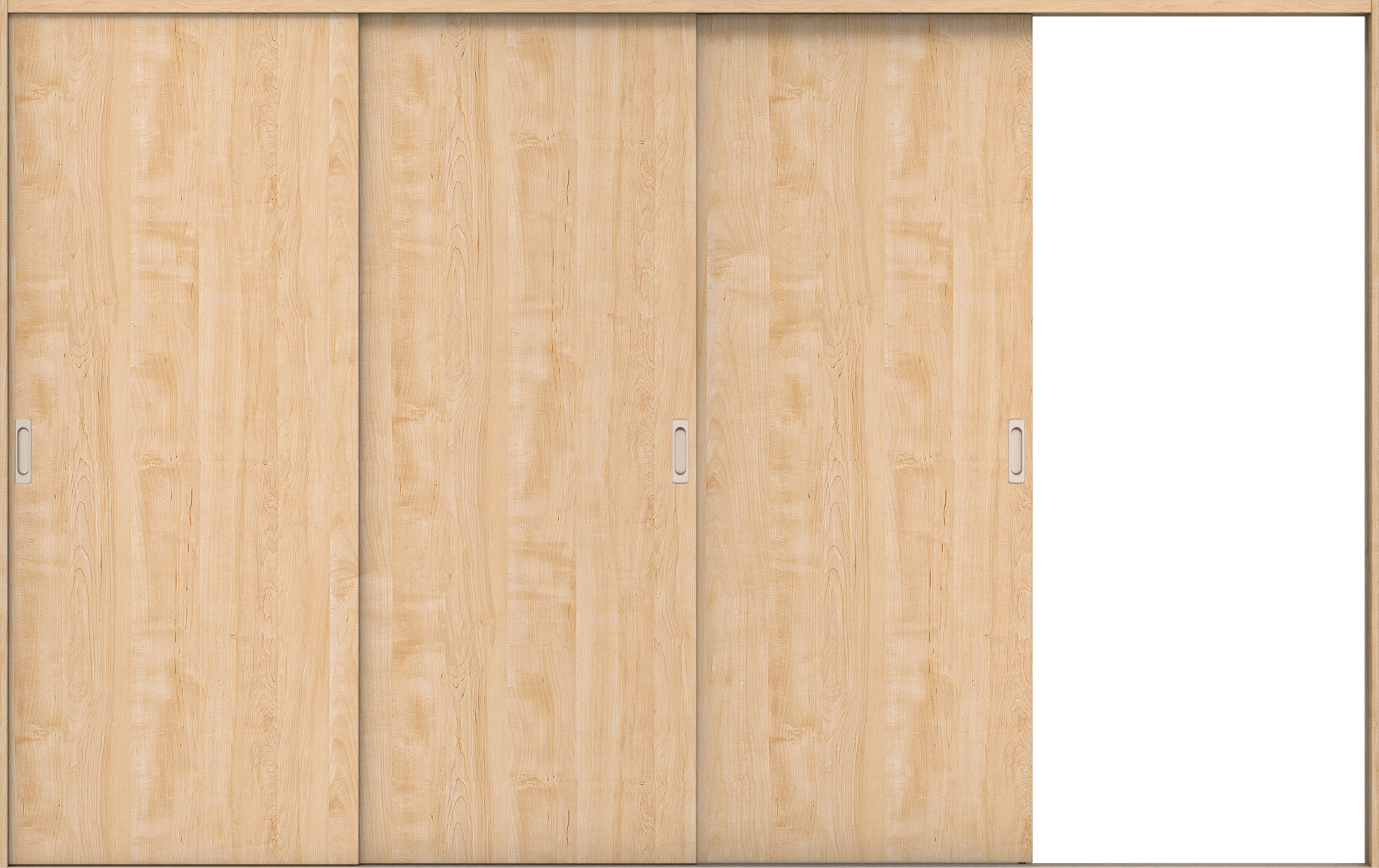 リビングドア　イエリア　引戸・３枚片引　扉セット　００デザイン　３２２９幅用　２０００高　〈ミルベージュ柄〉　右引用　錠なし　ラクラクローズ付