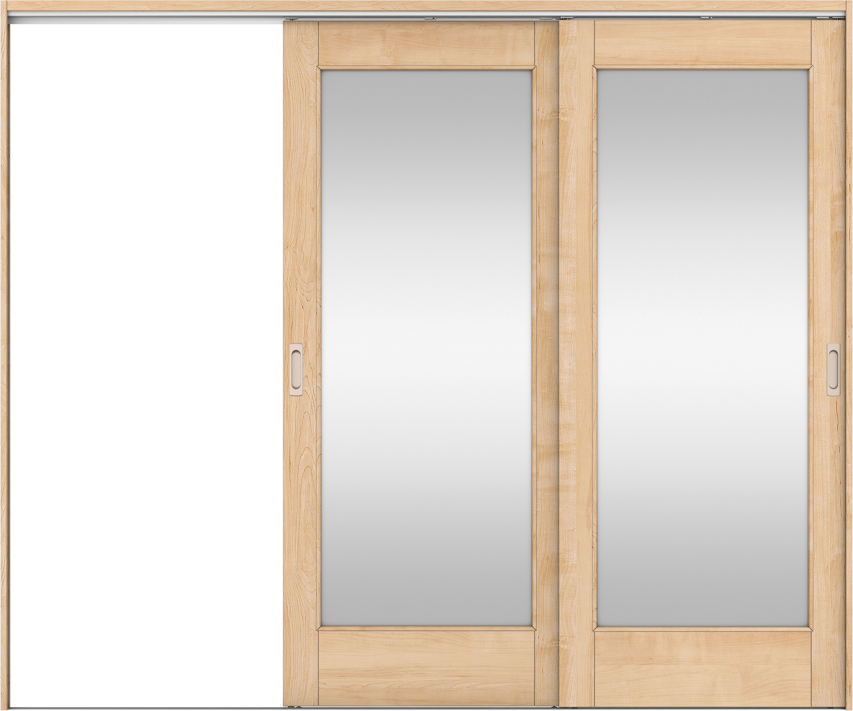 リビングドア　イエリア　吊戸・２枚片引　扉セット　２１デザイン　２４３７幅用　２０００高　〈ミルベージュ柄〉　左引用　錠なし　ラクラクローズ付用