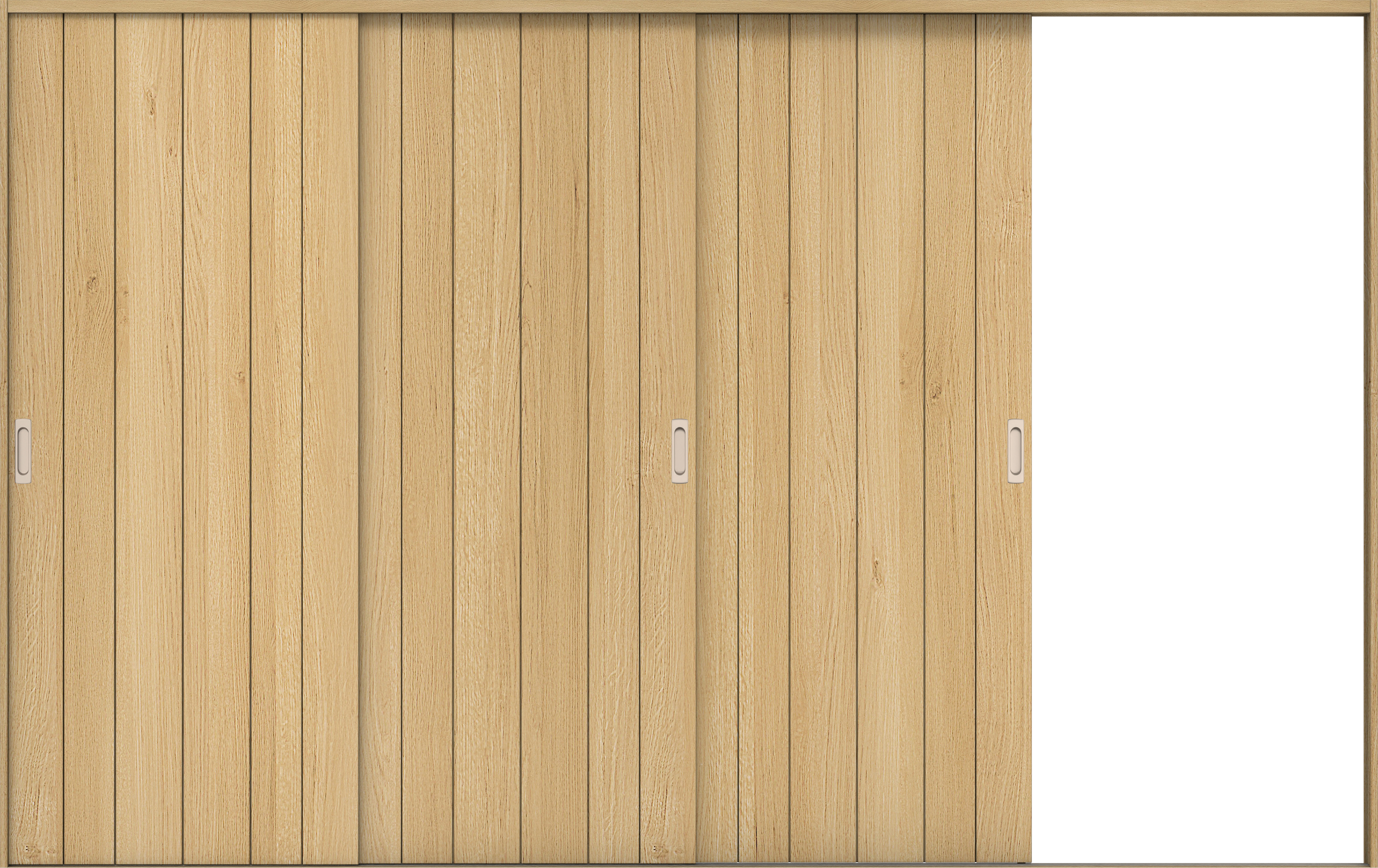 リビングドア　イエリア　引戸・３枚片引　扉セット　０Ｓデザイン　３２２９幅用　２０００高　〈ライトオーカー柄〉　右引用　錠なし　ラクラクローズ付