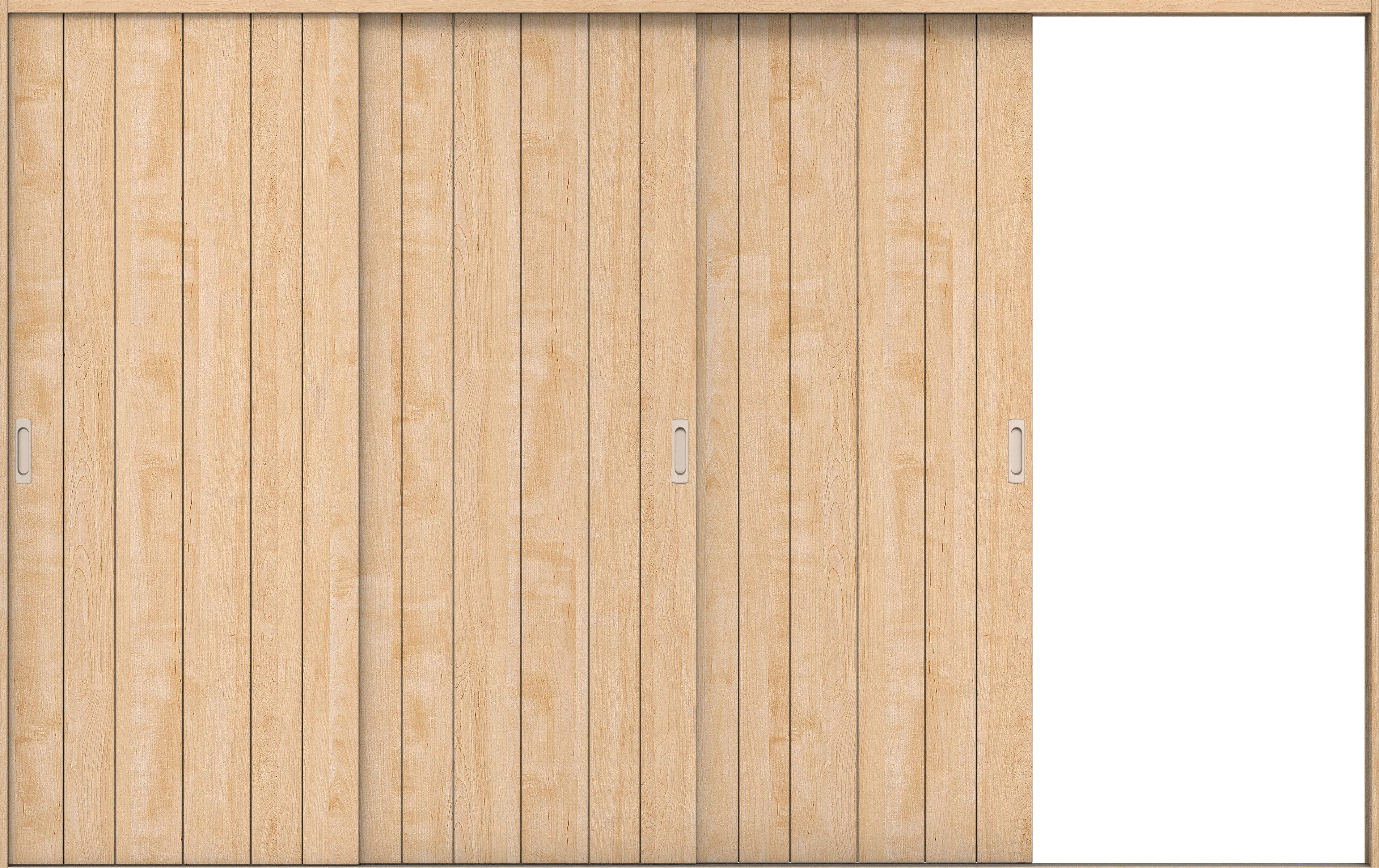 リビングドア　イエリア　引戸・３枚片引　扉セット　０Ｓデザイン　３２２９幅用　２０００高　〈ミルベージュ柄〉　右引用　錠なし　ラクラクローズ付