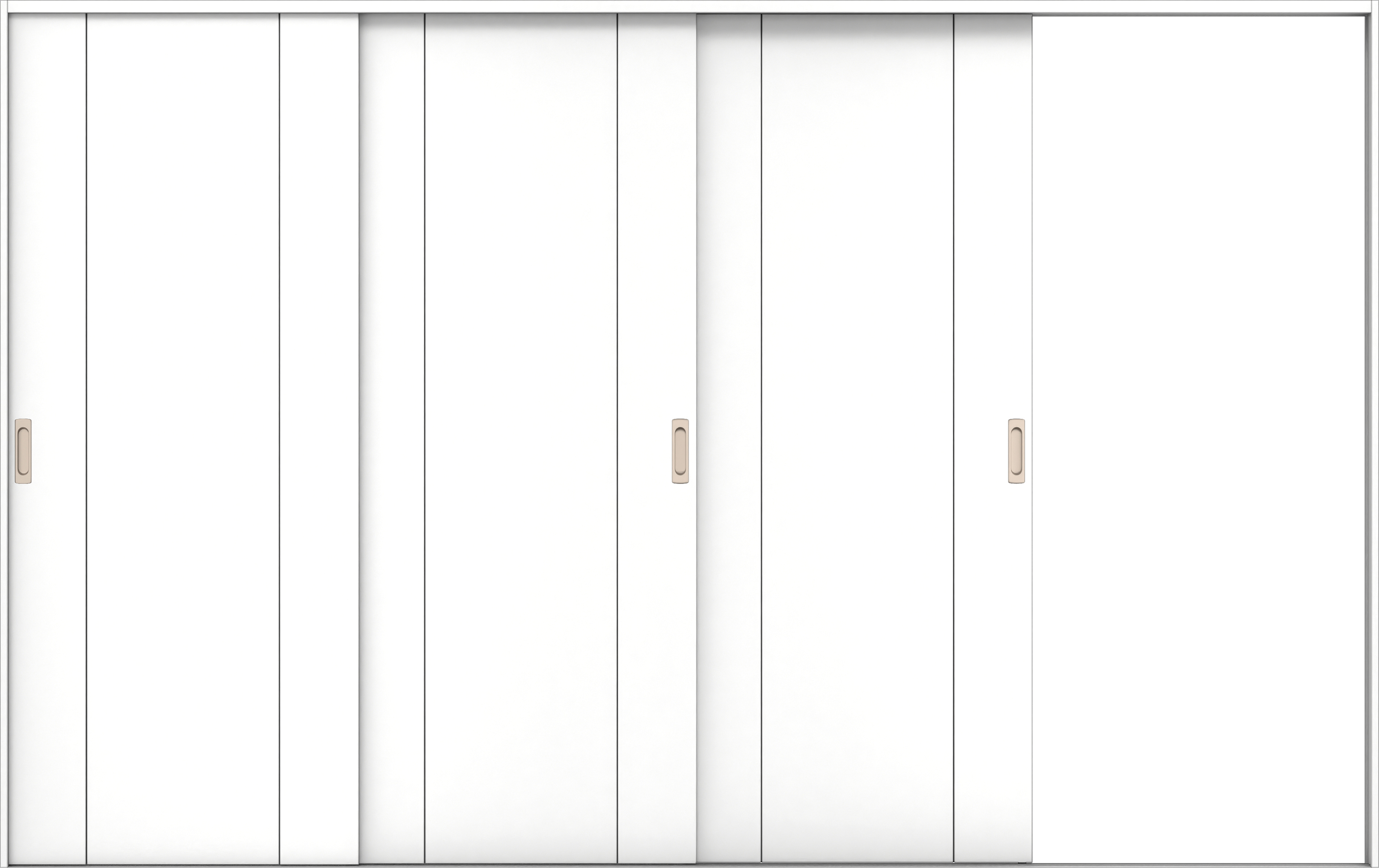 リビングドア　イエリア　引戸・３枚片引　扉セット　１Ｐデザイン　３２２９幅用　２０００高　〈パウダーホワイト柄〉　右引用　錠なし　ラクラクローズ付