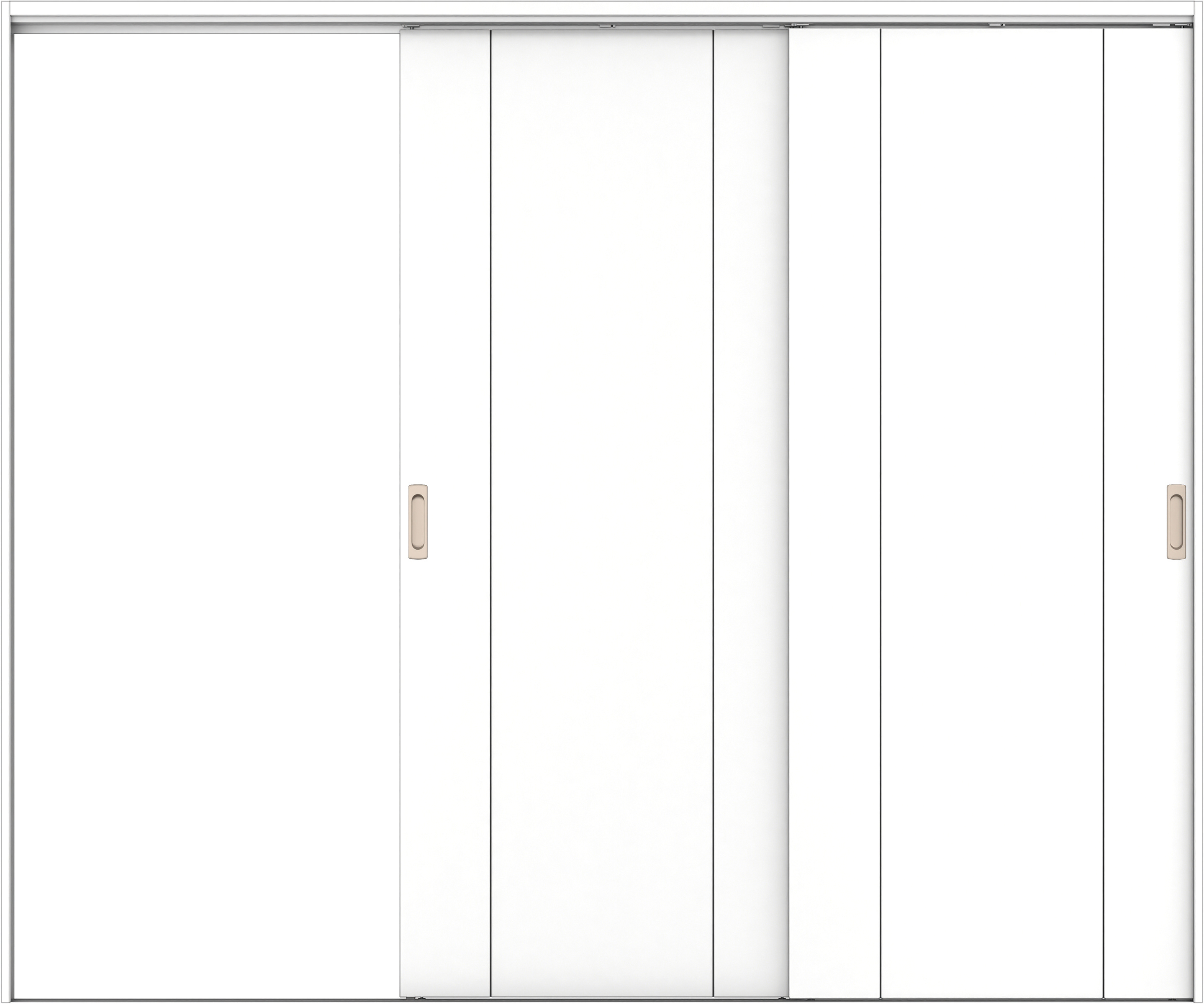 リビングドア　イエリア　吊戸・２枚片引　扉セット　１Ｐデザイン　２４３７幅用　２０００高　〈パウダーホワイト柄〉　左引用　錠なし　ラクラクローズ付用