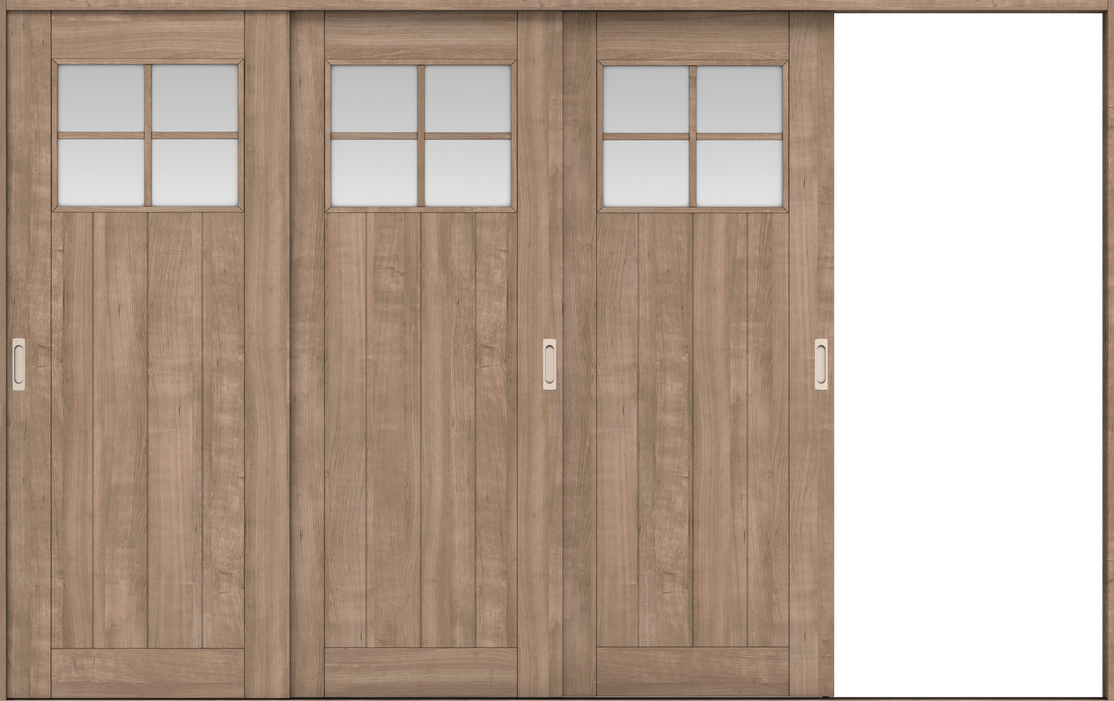 リビングドア　イエリア　引戸・３枚片引　扉セット　１Ｓデザイン　３２２９幅用　２０００高　〈トープグレー柄〉　右引用　錠なし　ラクラクローズ付