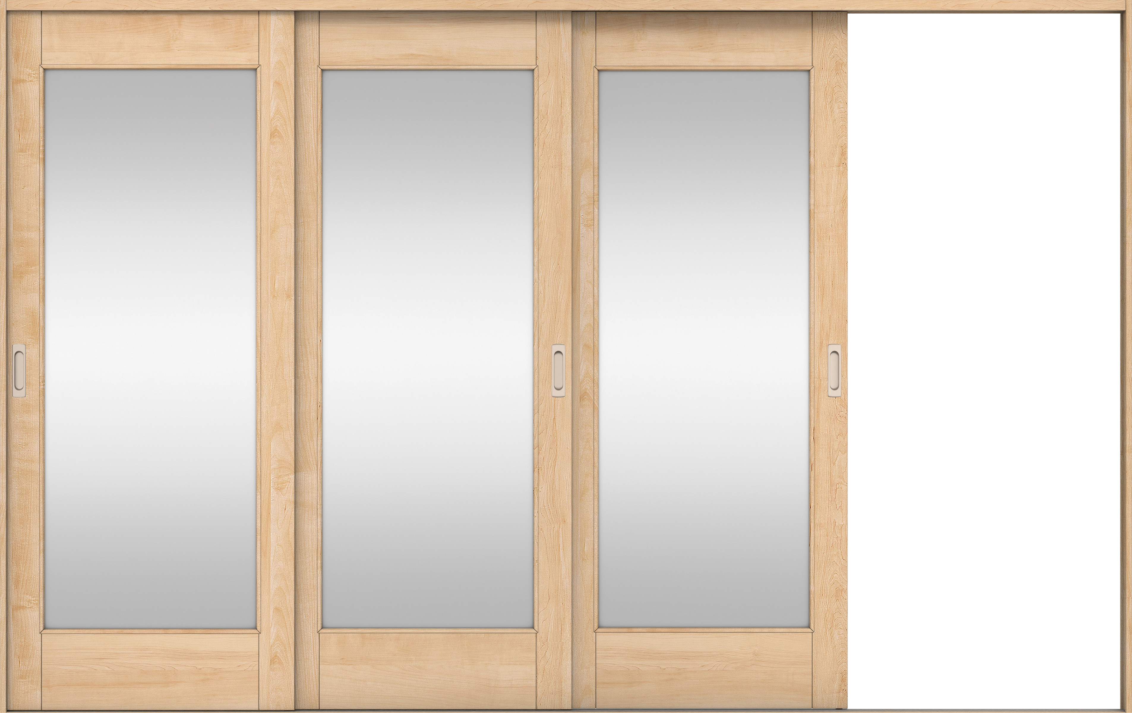 リビングドア　イエリア　引戸・３枚片引　扉セット　２１デザイン　３２２９幅用　２０００高　〈ミルベージュ柄〉　右引用　錠なし　ラクラクローズ付