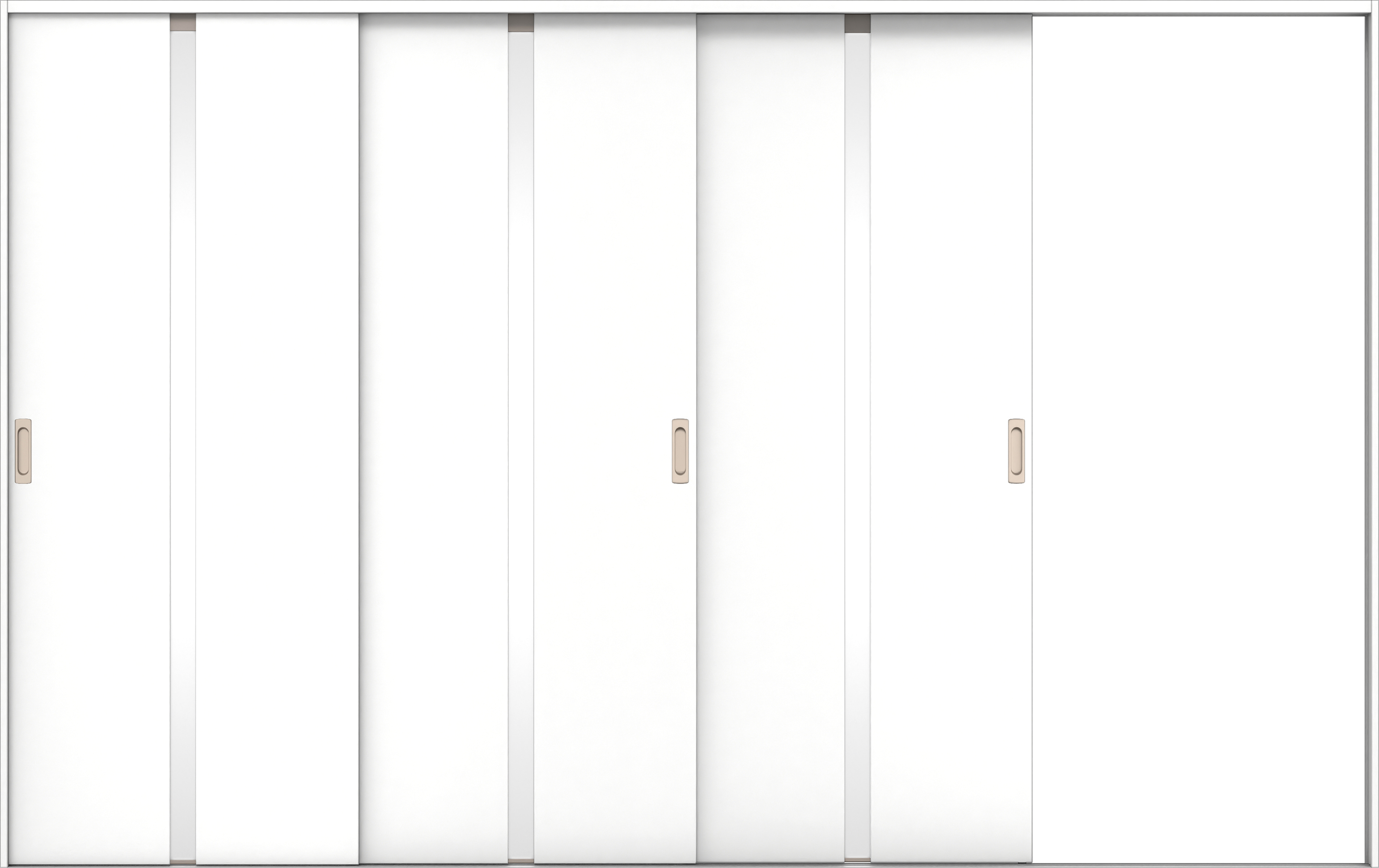 リビングドア　イエリア　引戸・３枚片引　扉セット　２Ｐデザイン　３２２９幅用　２０００高　〈パウダーホワイト柄〉　右引用　錠なし　ラクラクローズ付