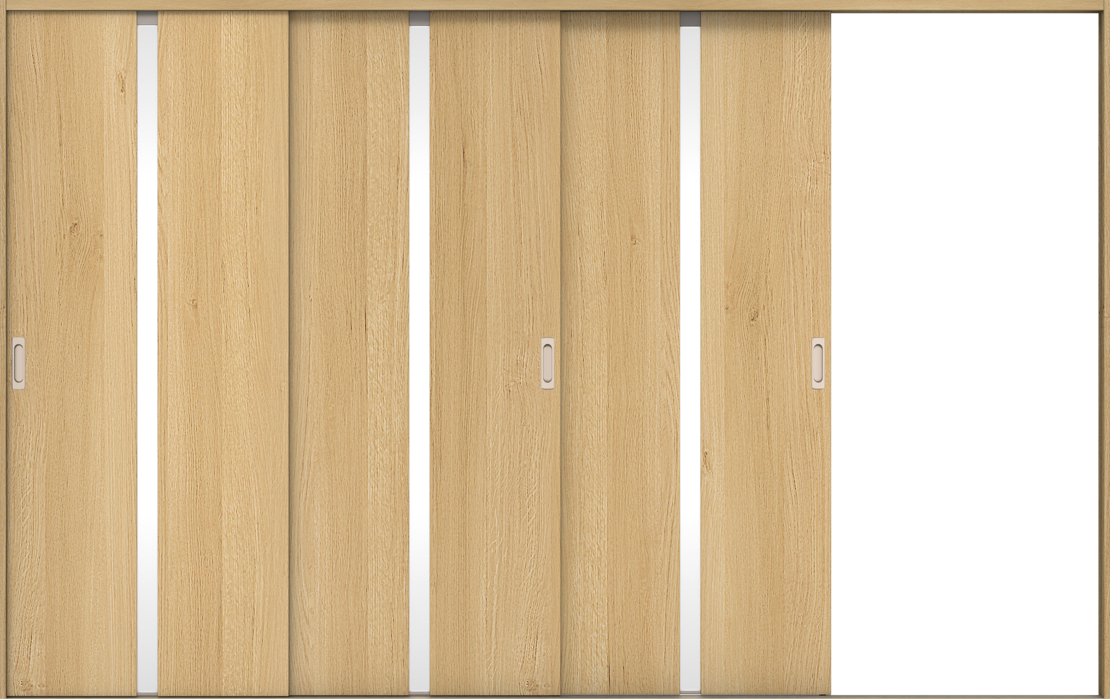 リビングドア　イエリア　引戸・３枚片引　扉セット　２Ｐデザイン　３２２９幅用　２０００高　〈ライトオーカー柄〉　右引用　錠なし　ラクラクローズ付