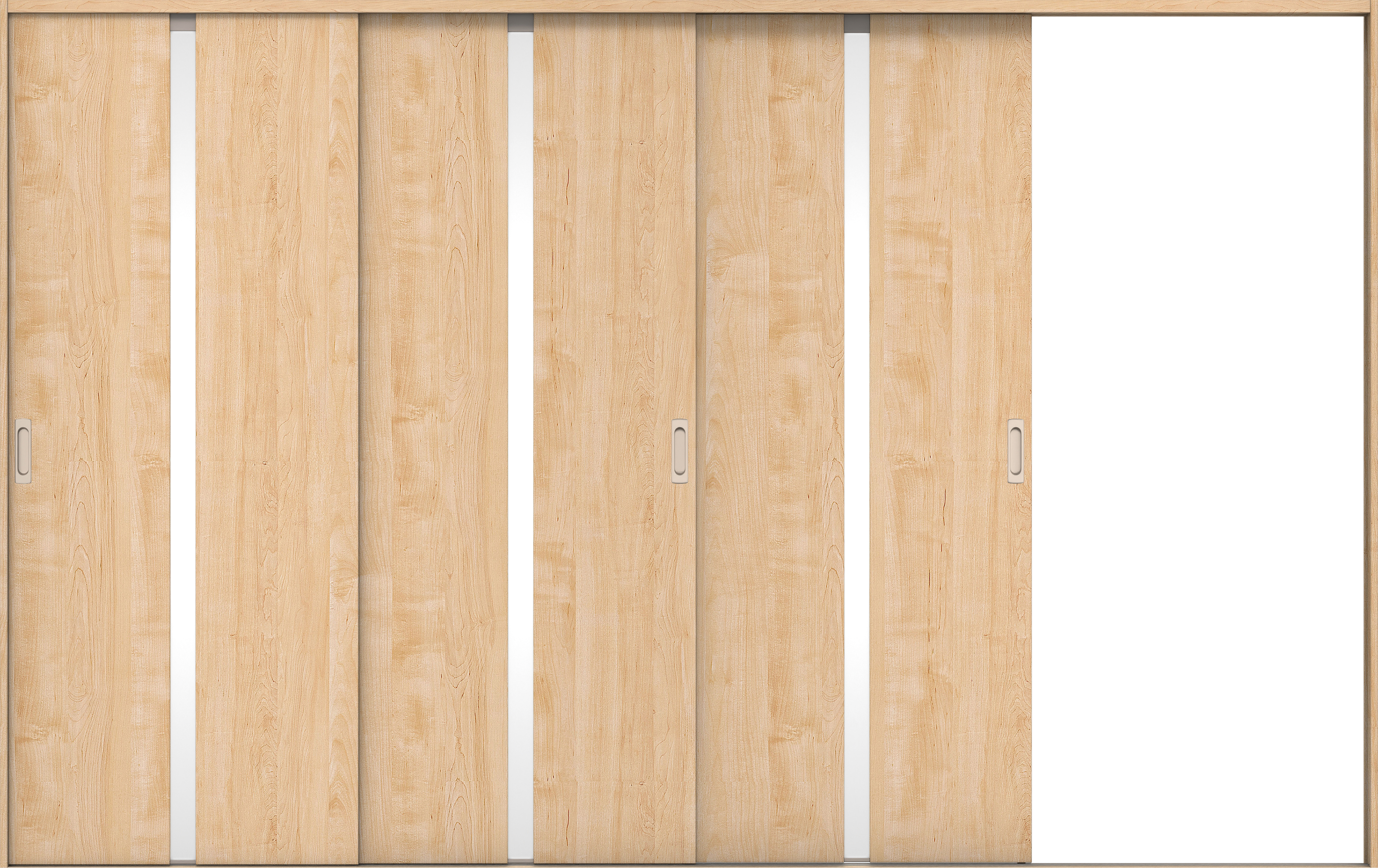 リビングドア　イエリア　引戸・３枚片引　扉セット　２Ｐデザイン　３２２９幅用　２０００高　〈ミルベージュ柄〉　右引用　錠なし　ラクラクローズ付