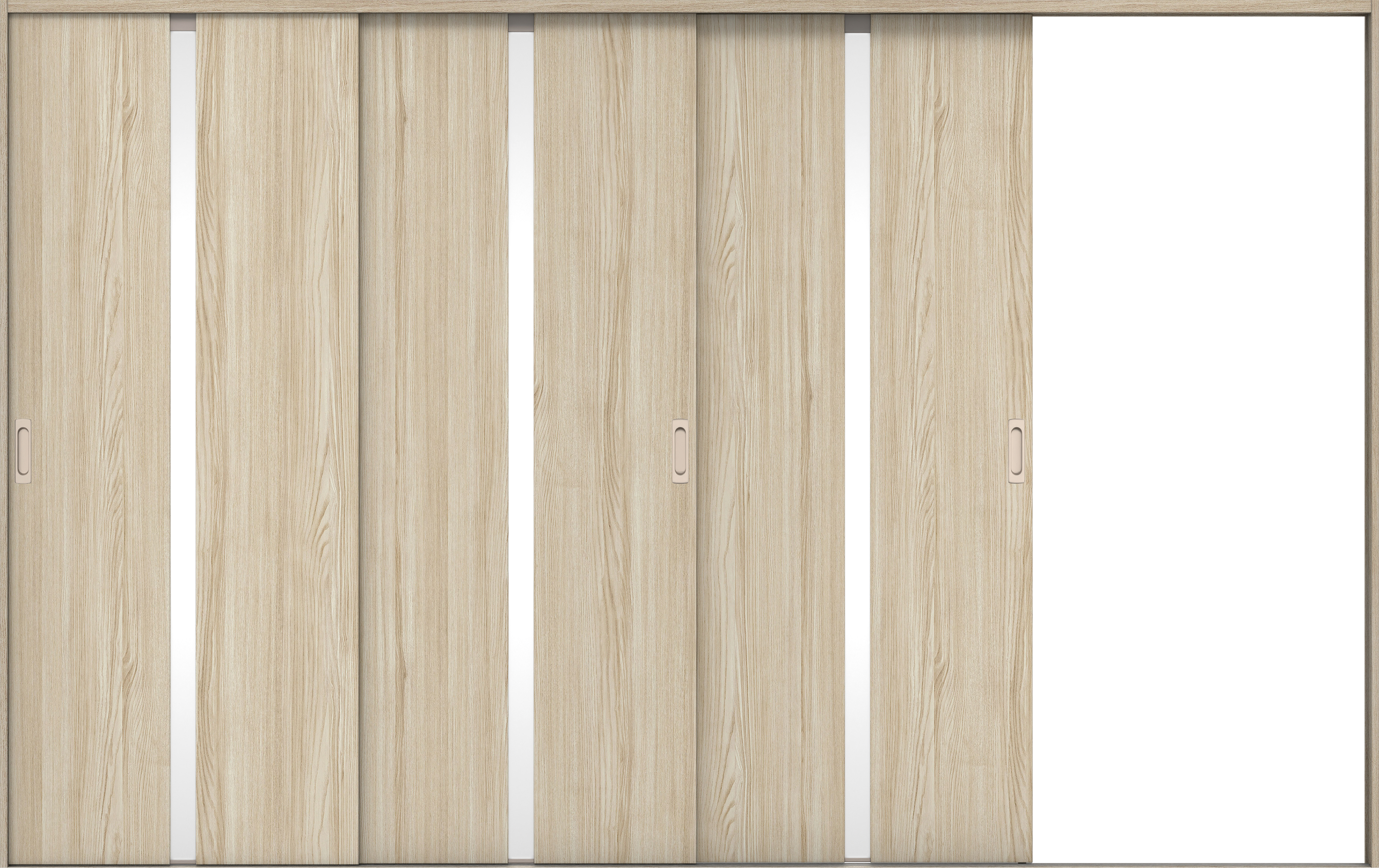 リビングドア　イエリア　引戸・３枚片引　扉セット　２Ｐデザイン　３２２９幅用　２０００高　〈ソフトグレージュ柄〉　右引用　錠なし　ラクラクローズ付