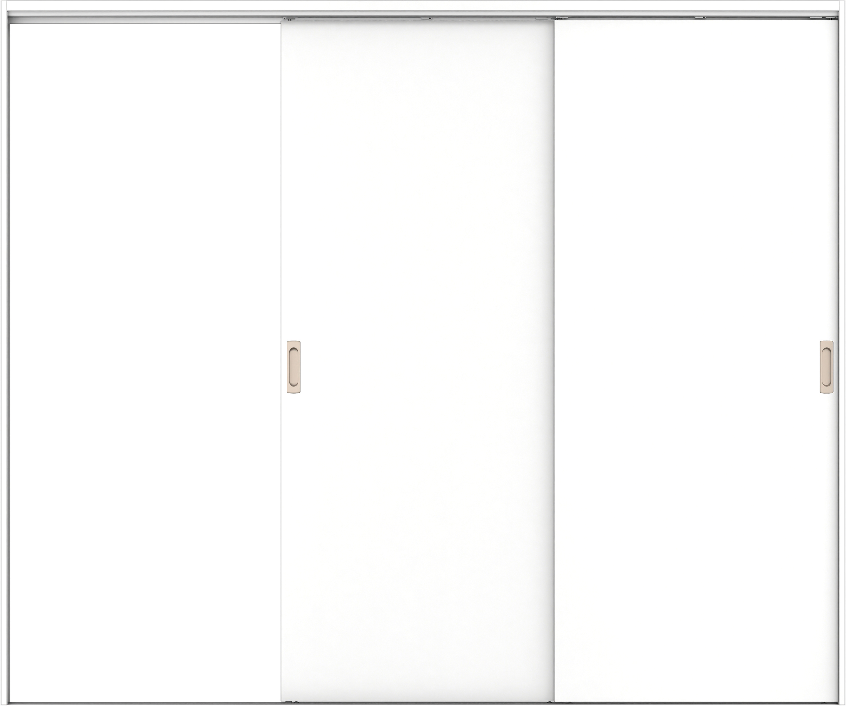 リビングドア　イエリア　吊戸・２枚片引　扉セット　００デザイン　２４３７幅用　２０００高　〈パウダーホワイト柄〉　左引用　錠なし　ラクラクローズ付用