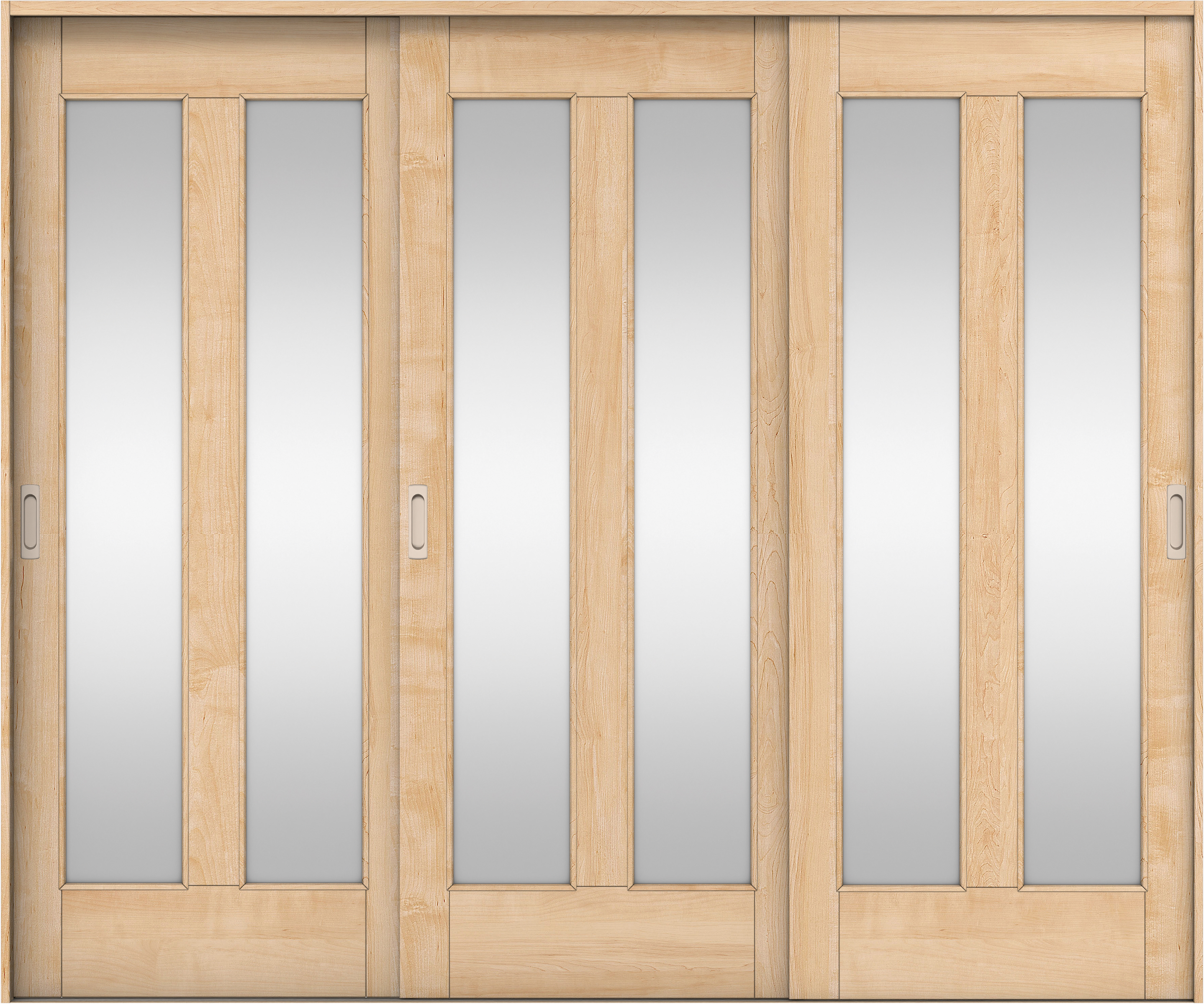 リビングドア　イエリア　引戸・３枚引違　扉セット　０６デザイン　２４３７幅用　２０００高　〈ミルベージュ柄〉　左右兼用　錠なし　ラクラクローズ付