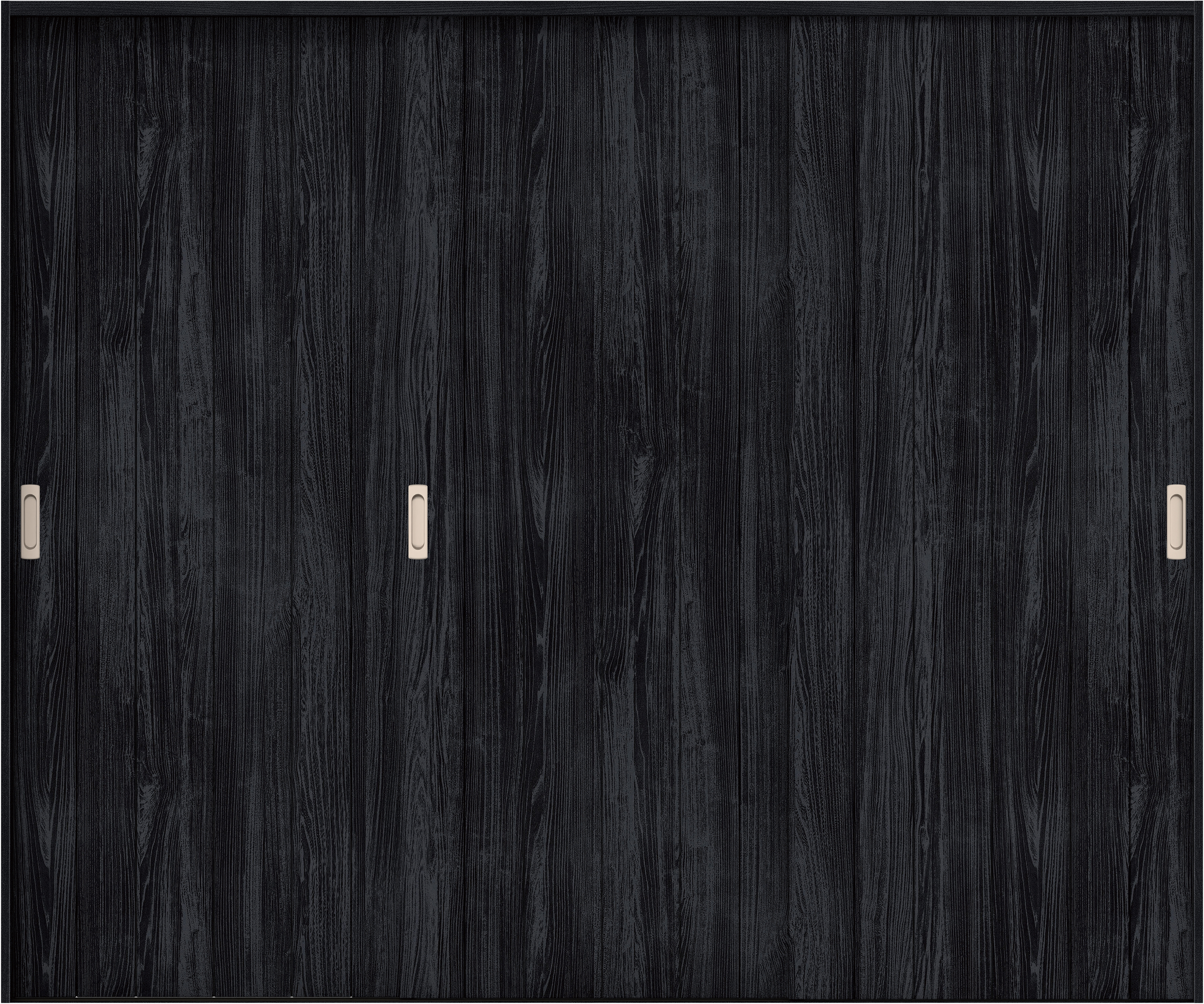 リビングドア　イエリア　引戸・３枚引違　扉セット　０Ｓデザイン　２４３７幅用　２０００高　〈モスブラック柄〉　左右兼用　錠なし　ラクラクローズ付