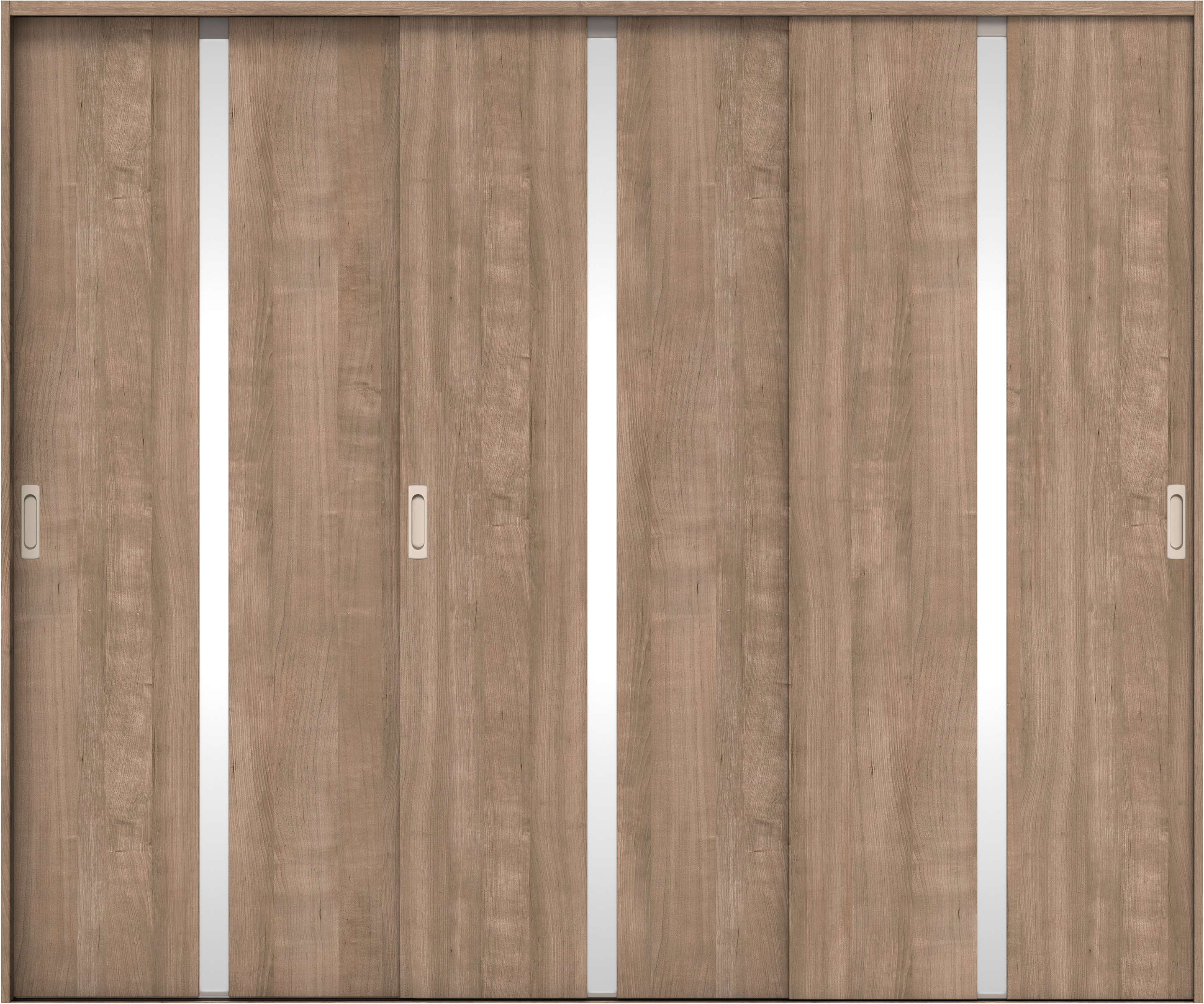 リビングドア　イエリア　引戸・３枚引違　扉セット　２Ｐデザイン　２４３７幅用　２０００高　〈トープグレー柄〉　左右兼用　錠なし　ラクラクローズ付