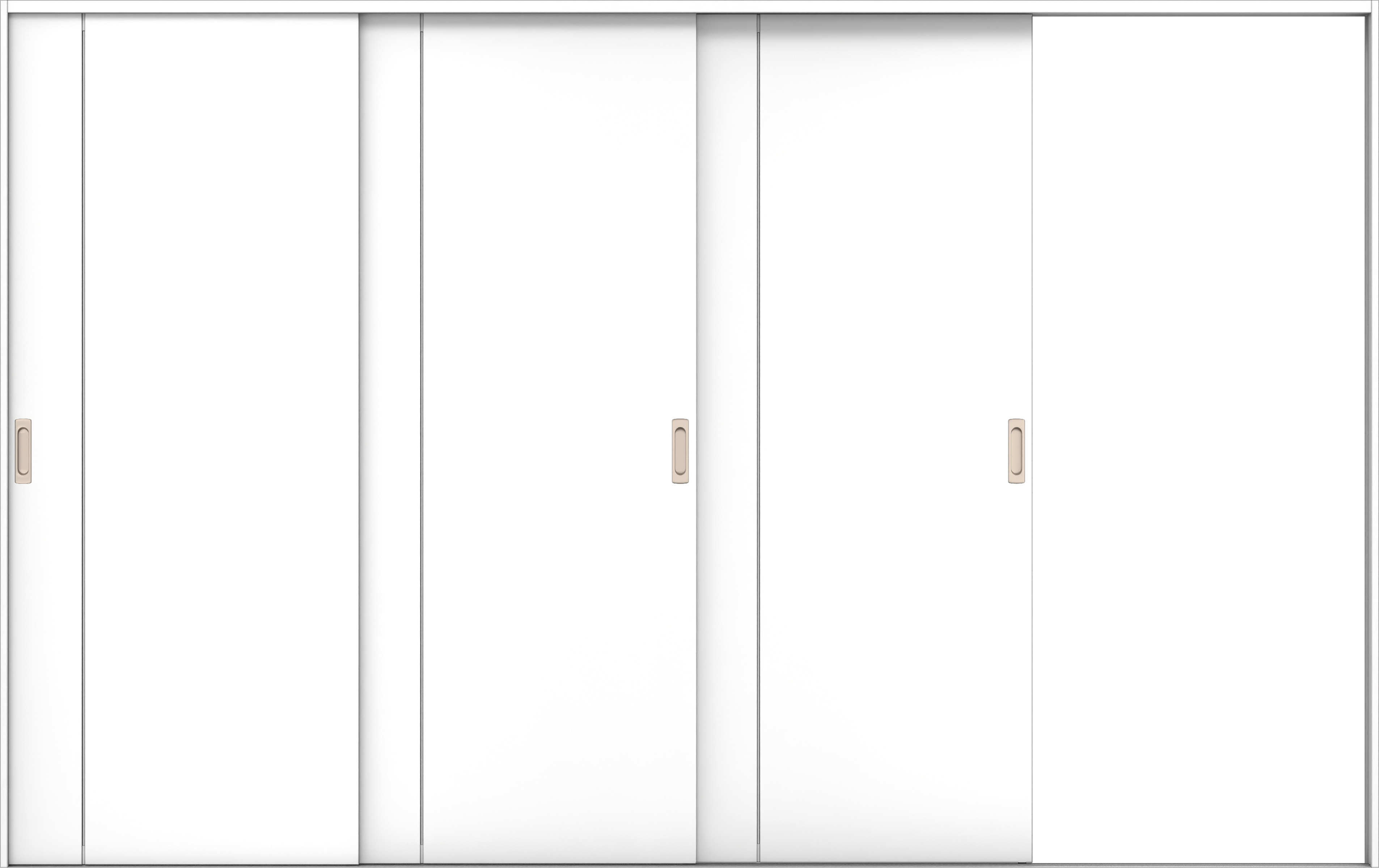 リビングドア　イエリア　引戸・３枚片引　扉セット　Ｂ１デザイン　３２２９幅用　２０００高　〈パウダーホワイト柄〉　右引用　錠なし　ラクラクローズ付