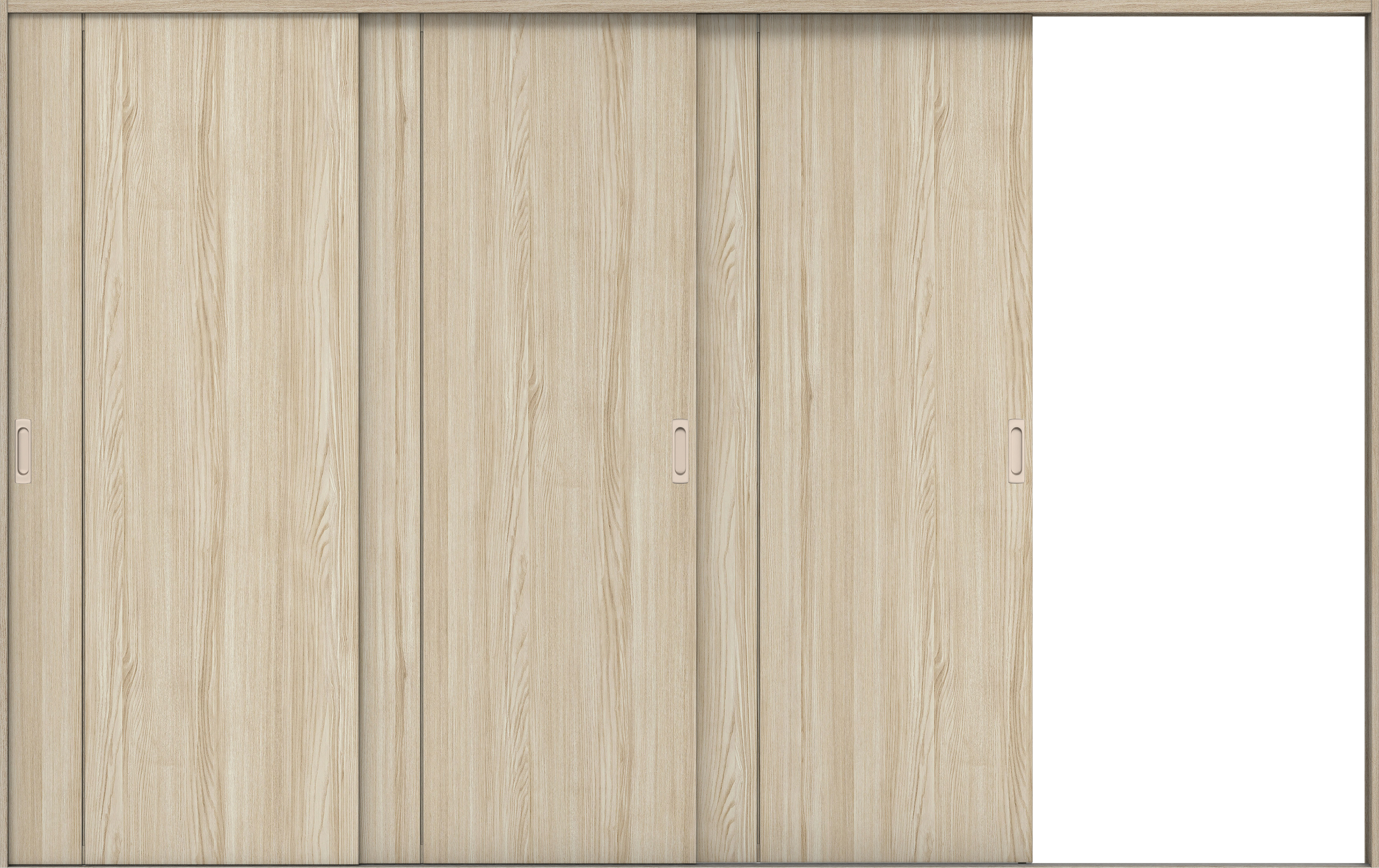 リビングドア　イエリア　引戸・３枚片引　扉セット　Ｂ１デザイン　３２２９幅用　２０００高　〈ソフトグレージュ柄〉　右引用　錠なし　ラクラクローズ付