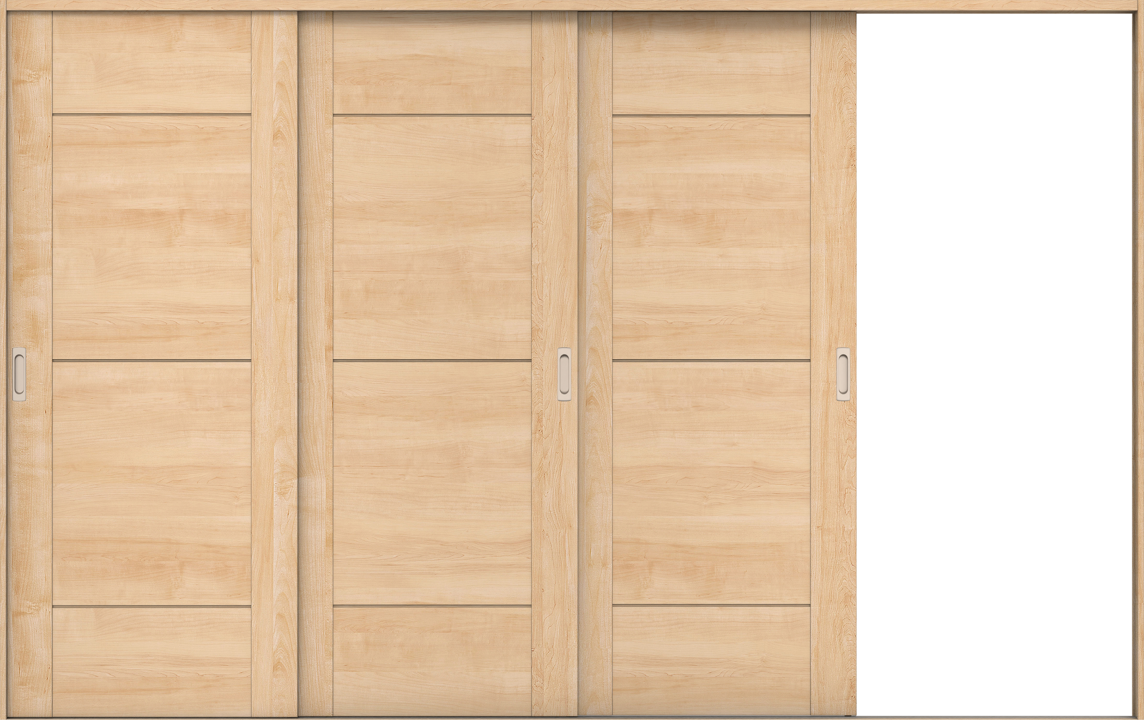 リビングドア　イエリア　引戸・３枚片引　扉セット　Ｂ９デザイン　３２２９幅用　２０００高　〈ミルベージュ柄〉　右引用　錠なし　ラクラクローズ付