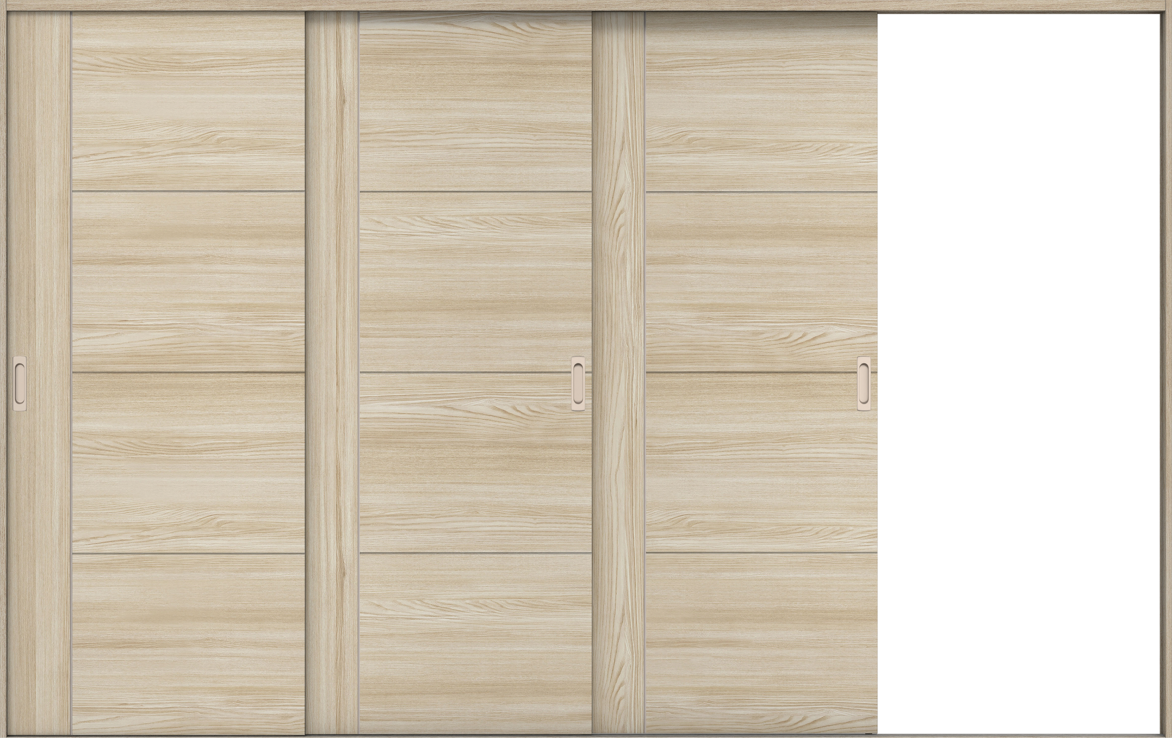 リビングドア　イエリア　引戸・３枚片引　扉セット　Ｄ１デザイン　３２２９幅用　２０００高　〈ソフトグレージュ柄〉　右引用　錠なし　ラクラクローズ付