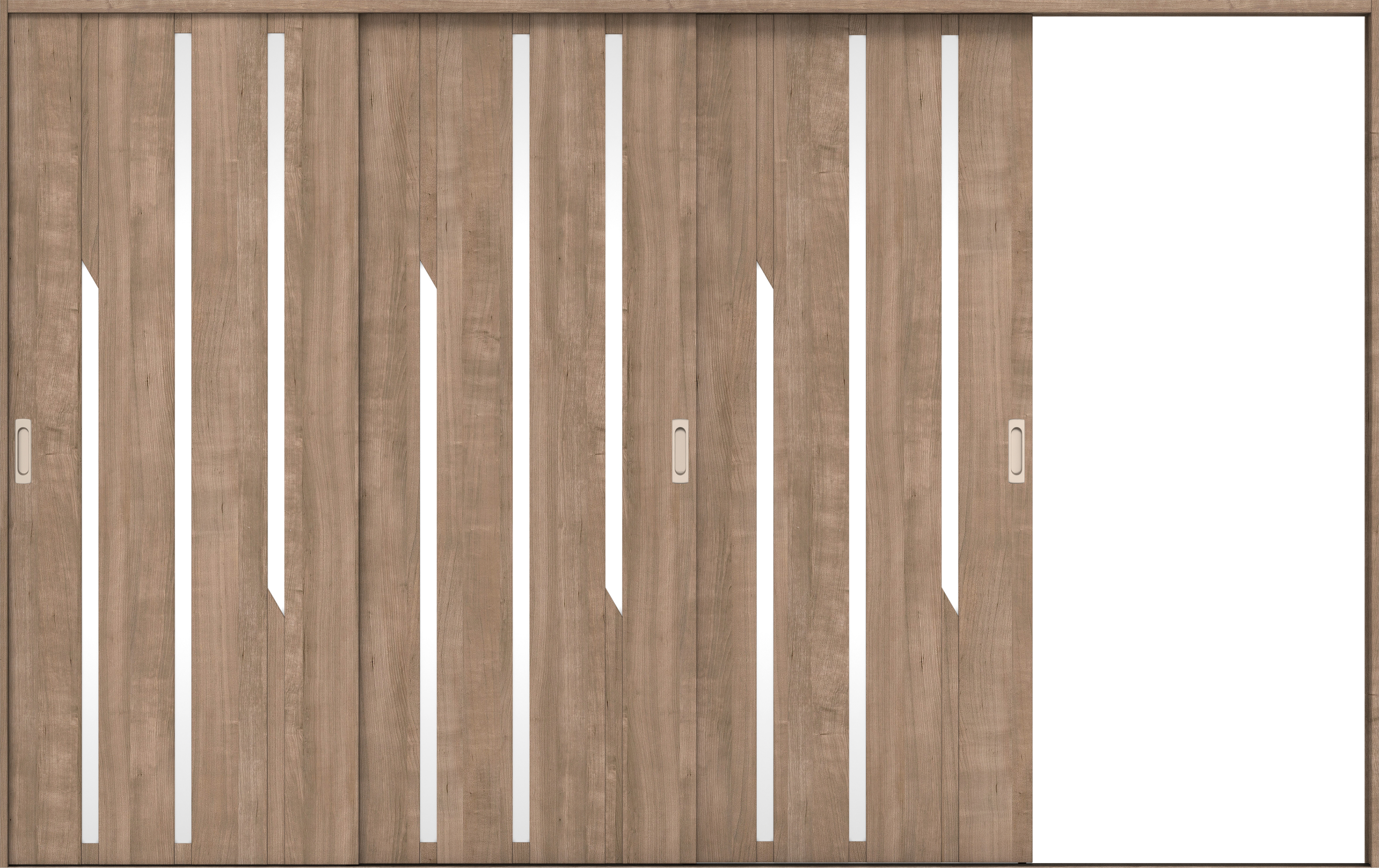 リビングドア　イエリア　引戸・３枚片引　扉セット　Ｅ３デザイン　３２２９幅用　２０００高　〈トープグレー柄〉　右引用　錠なし　ラクラクローズ付