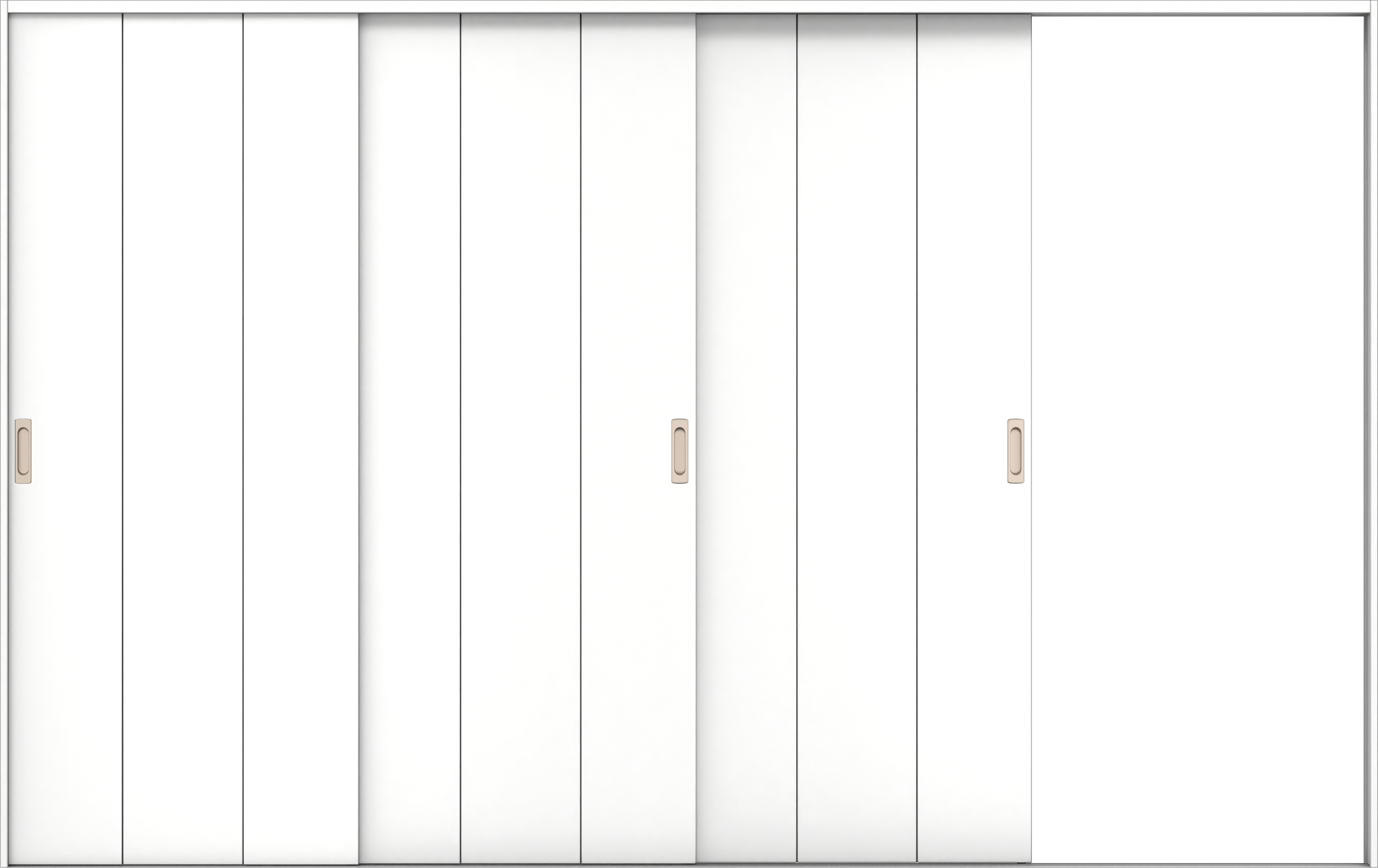 リビングドア　イエリア　引戸・３枚片引　扉セット　Ｇ１デザイン　３２２９幅用　２０００高　〈パウダーホワイト柄〉　右引用　錠なし　ラクラクローズ付