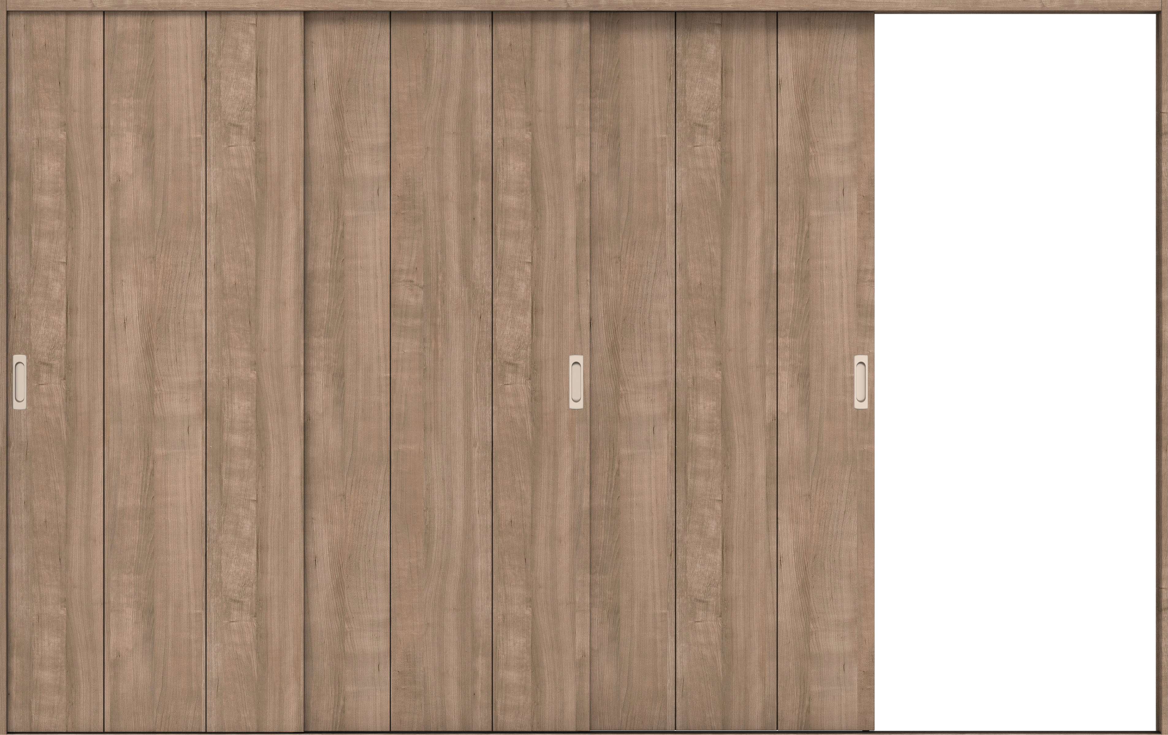 リビングドア　イエリア　引戸・３枚片引　扉セット　Ｇ１デザイン　３２２９幅用　２０００高　〈トープグレー柄〉　右引用　錠なし　ラクラクローズ付