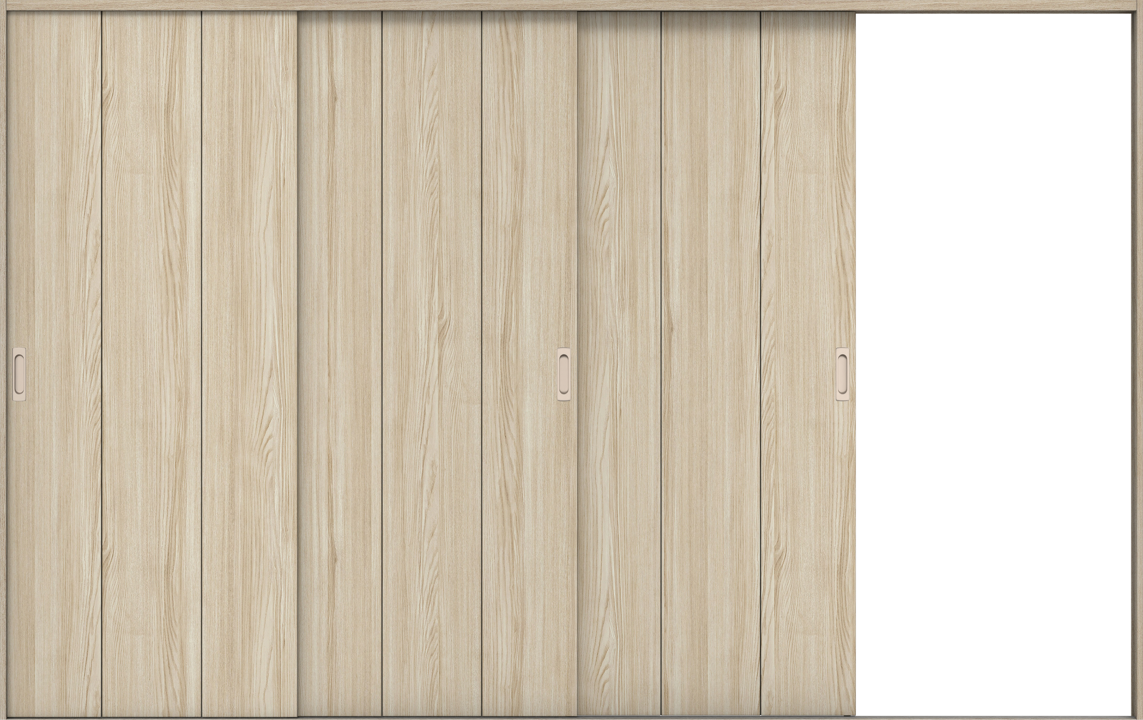 リビングドア　イエリア　引戸・３枚片引　扉セット　Ｇ１デザイン　３２２９幅用　２０００高　〈ソフトグレージュ柄〉　右引用　錠なし　ラクラクローズ付