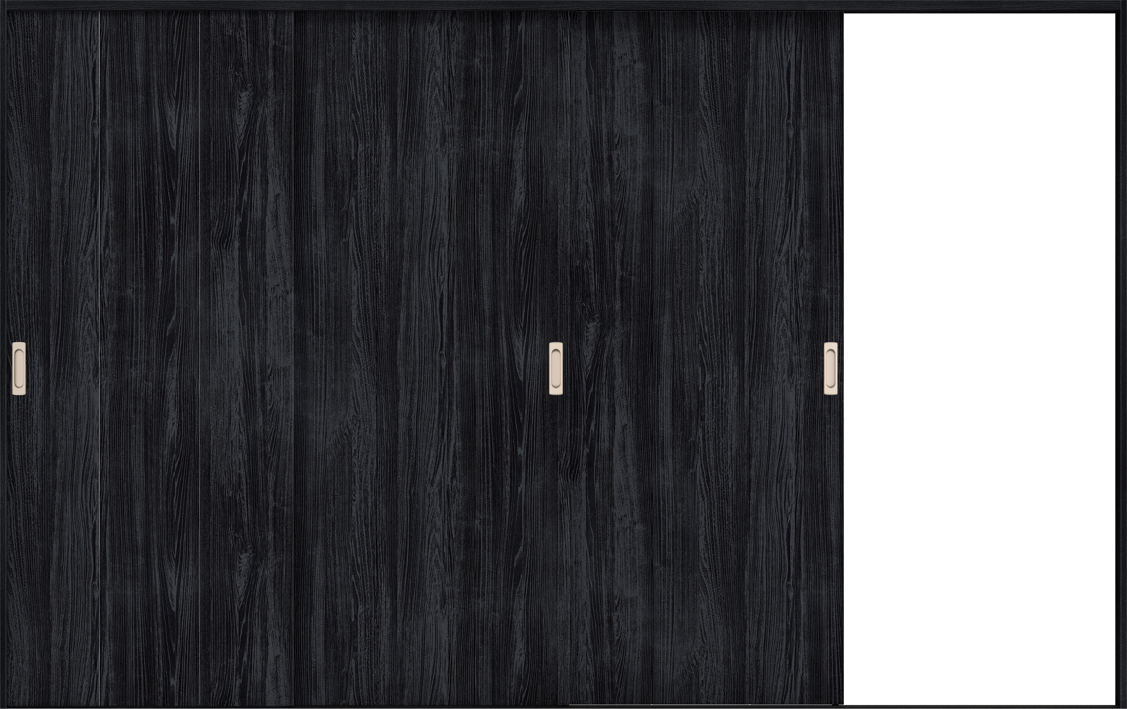 リビングドア　イエリア　引戸・３枚片引　扉セット　Ｇ１デザイン　３２２９幅用　２０００高　〈モスブラック柄〉　右引用　錠なし　ラクラクローズ付