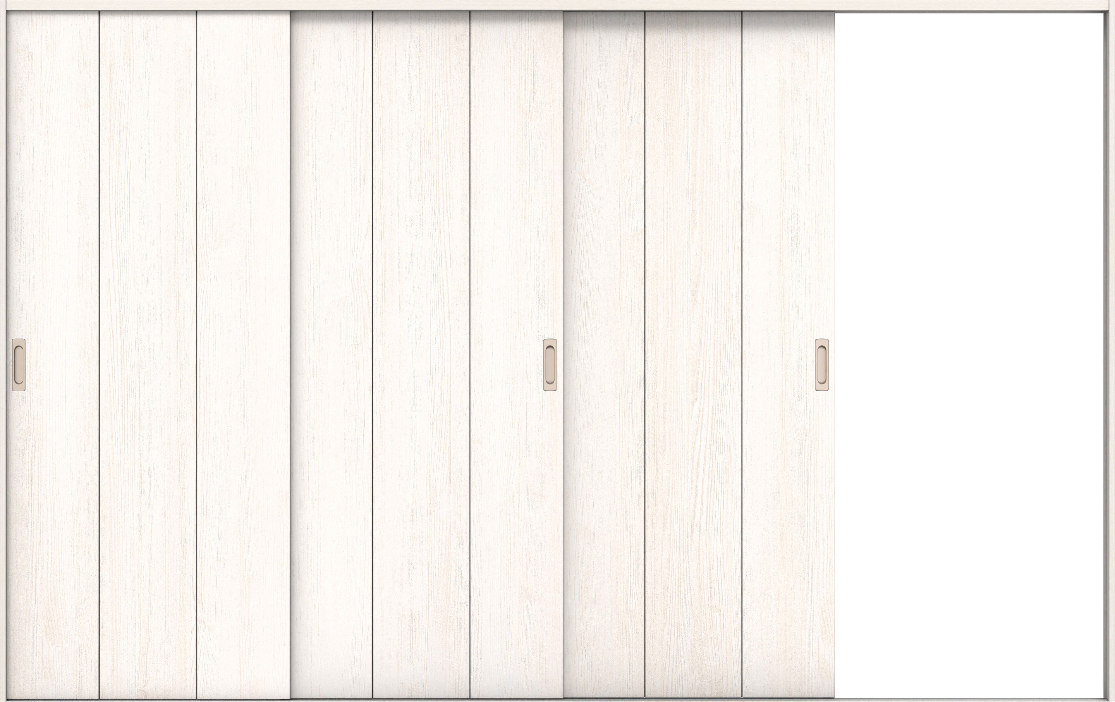 リビングドア　イエリア　引戸・３枚片引　扉セット　Ｇ１デザイン　３２２９幅用　２０００高　〈ネオホワイト柄〉　右引用　錠なし　ラクラクローズ付