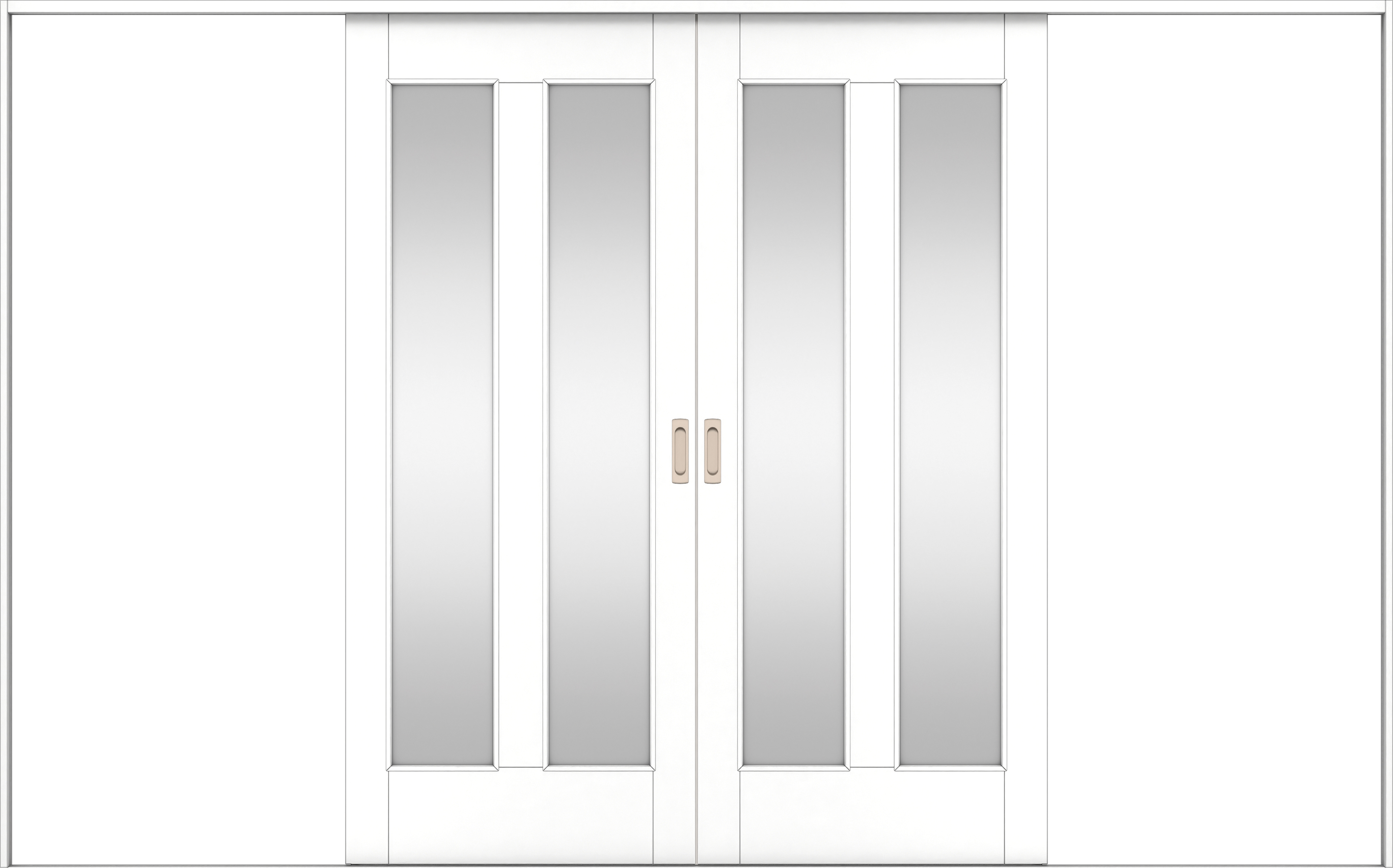 リビングドア　イエリア　引戸・引分　扉セット　０６デザイン　３２６６幅用　２０００高　〈パウダーホワイト柄〉　左右兼用　錠なし　ラクラクローズ付