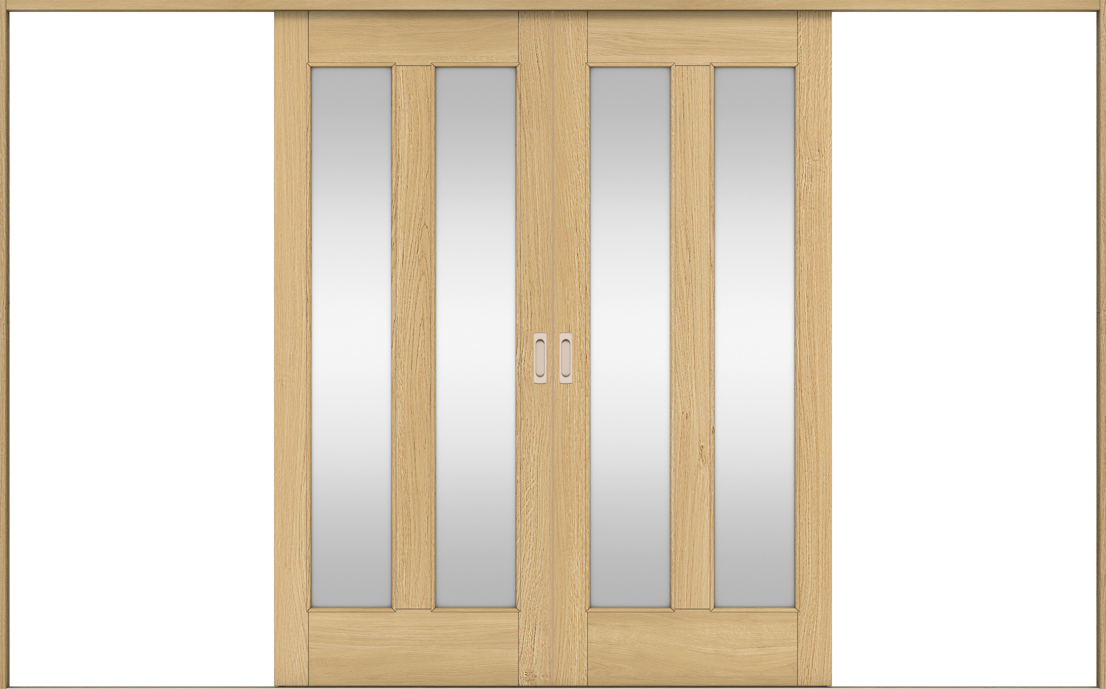 リビングドア　イエリア　引戸・引分　扉セット　０６デザイン　３２６６幅用　２０００高　〈ライトオーカー柄〉　左右兼用　錠なし　ラクラクローズ付