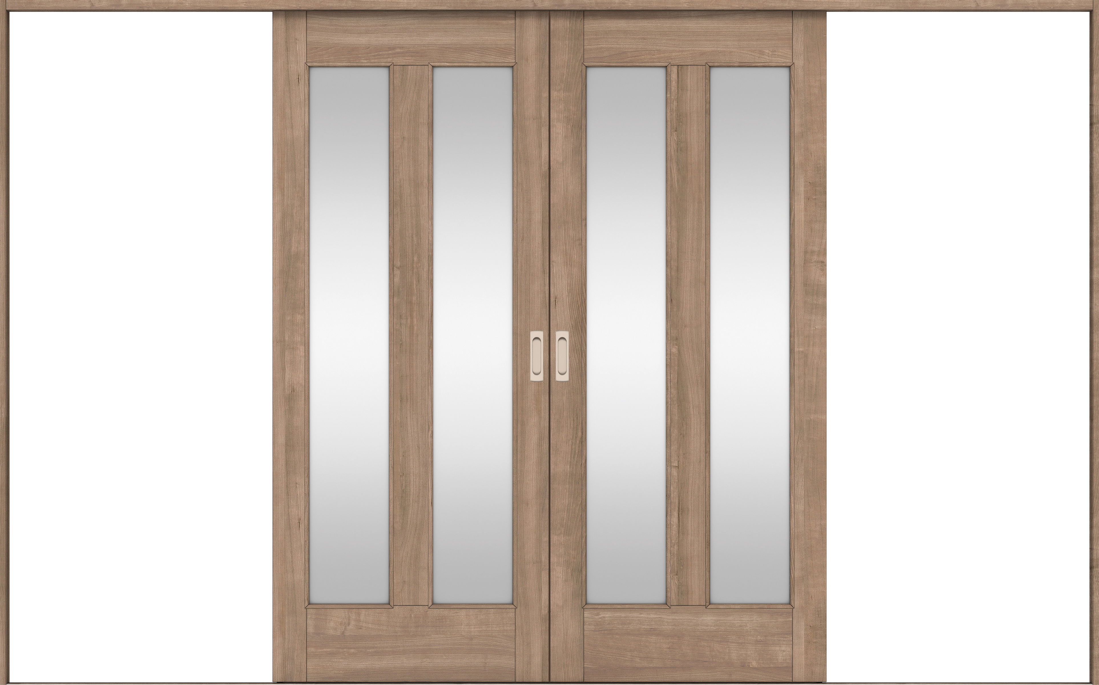 リビングドア　イエリア　引戸・引分　扉セット　０６デザイン　３２６６幅用　２０００高　〈トープグレー柄〉　左右兼用　錠なし　ラクラクローズ付