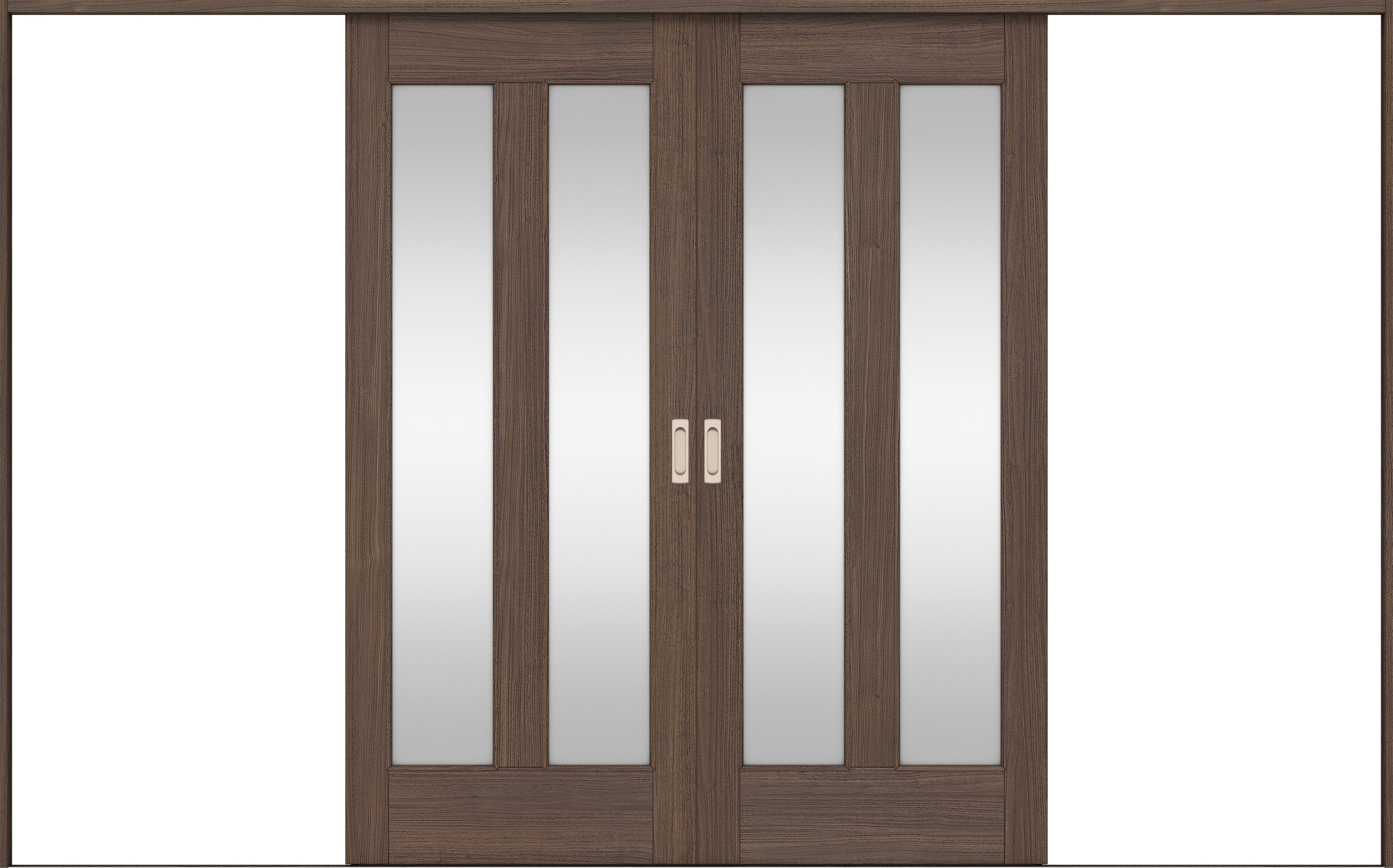 リビングドア　イエリア　引戸・引分　扉セット　０６デザイン　３２６６幅用　２０００高　〈ダルブラウン柄〉　左右兼用　錠なし　ラクラクローズ付