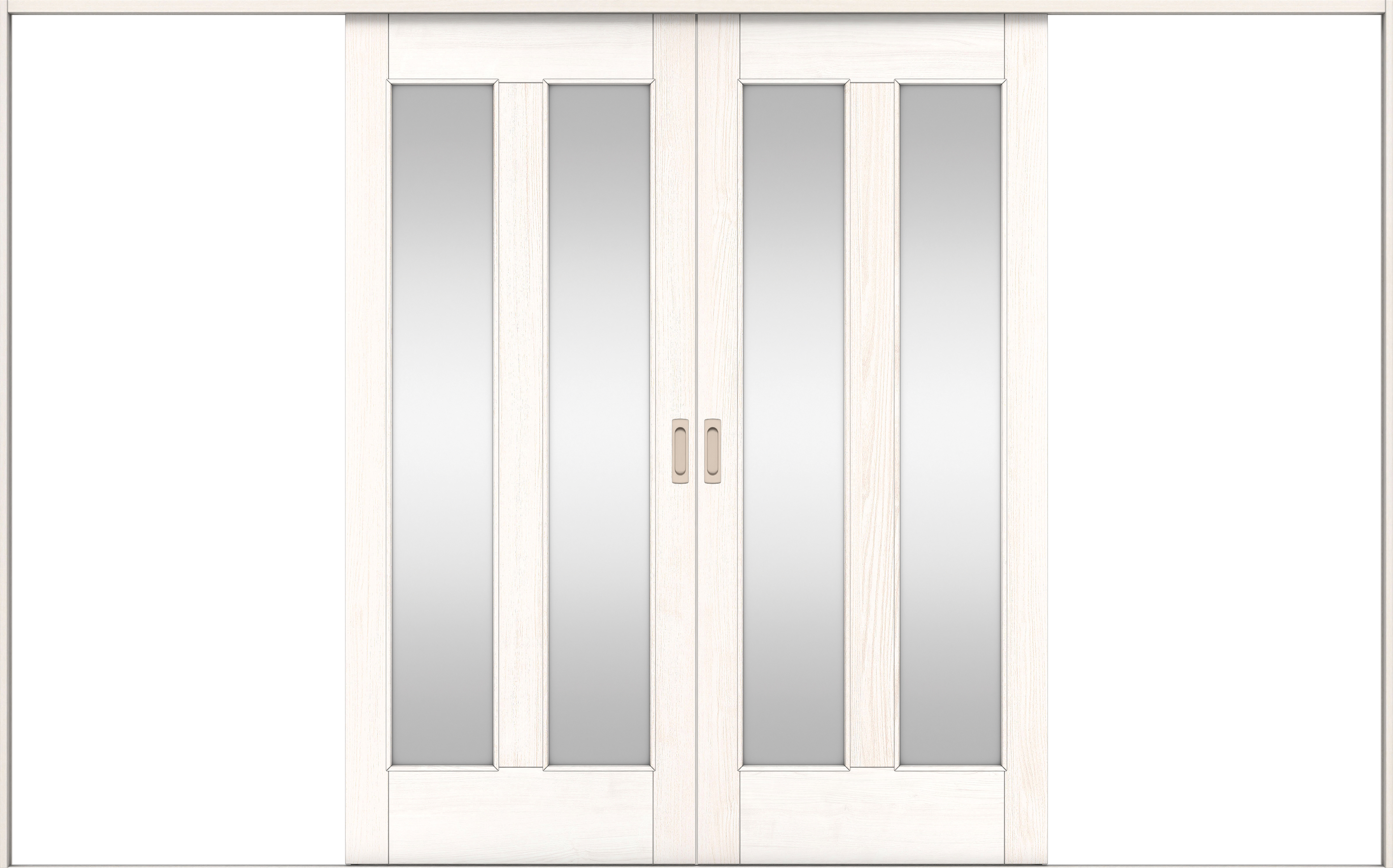 リビングドア　イエリア　引戸・引分　扉セット　０６デザイン　３２６６幅用　２０００高　〈ネオホワイト柄〉　左右兼用　錠なし　ラクラクローズ付