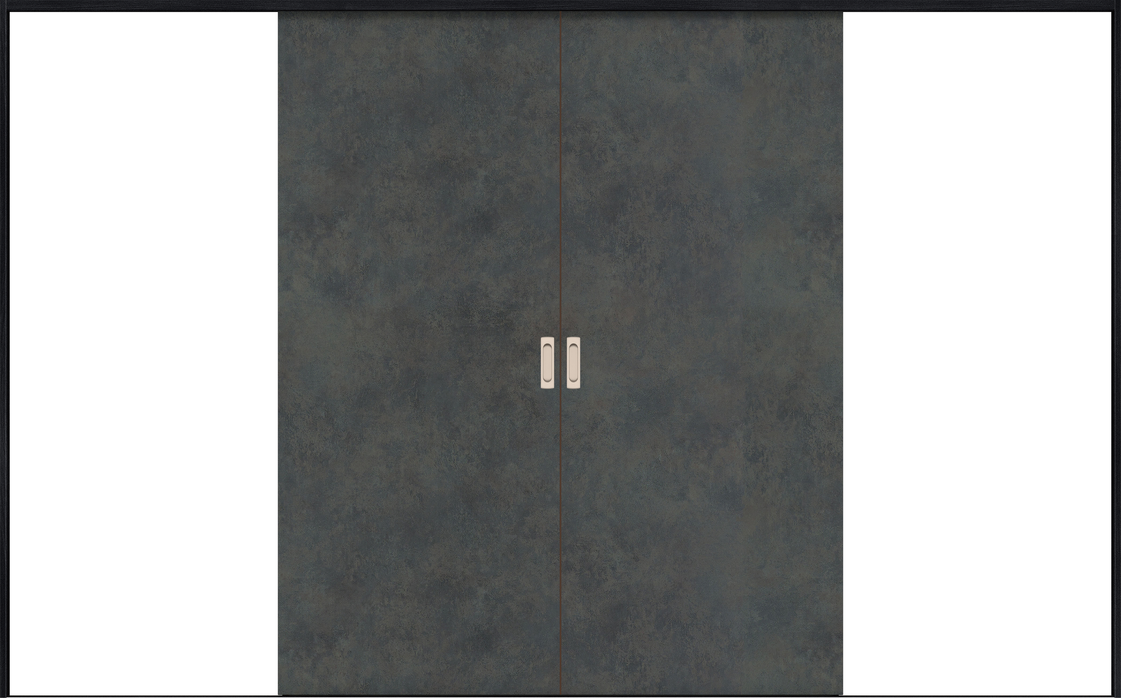 リビングドア　イエリア　引戸・引分　扉セット　００デザイン　３２６６幅用　２０００高　〈アイアンブラック柄〉　左右兼用　錠なし　ラクラクローズ付