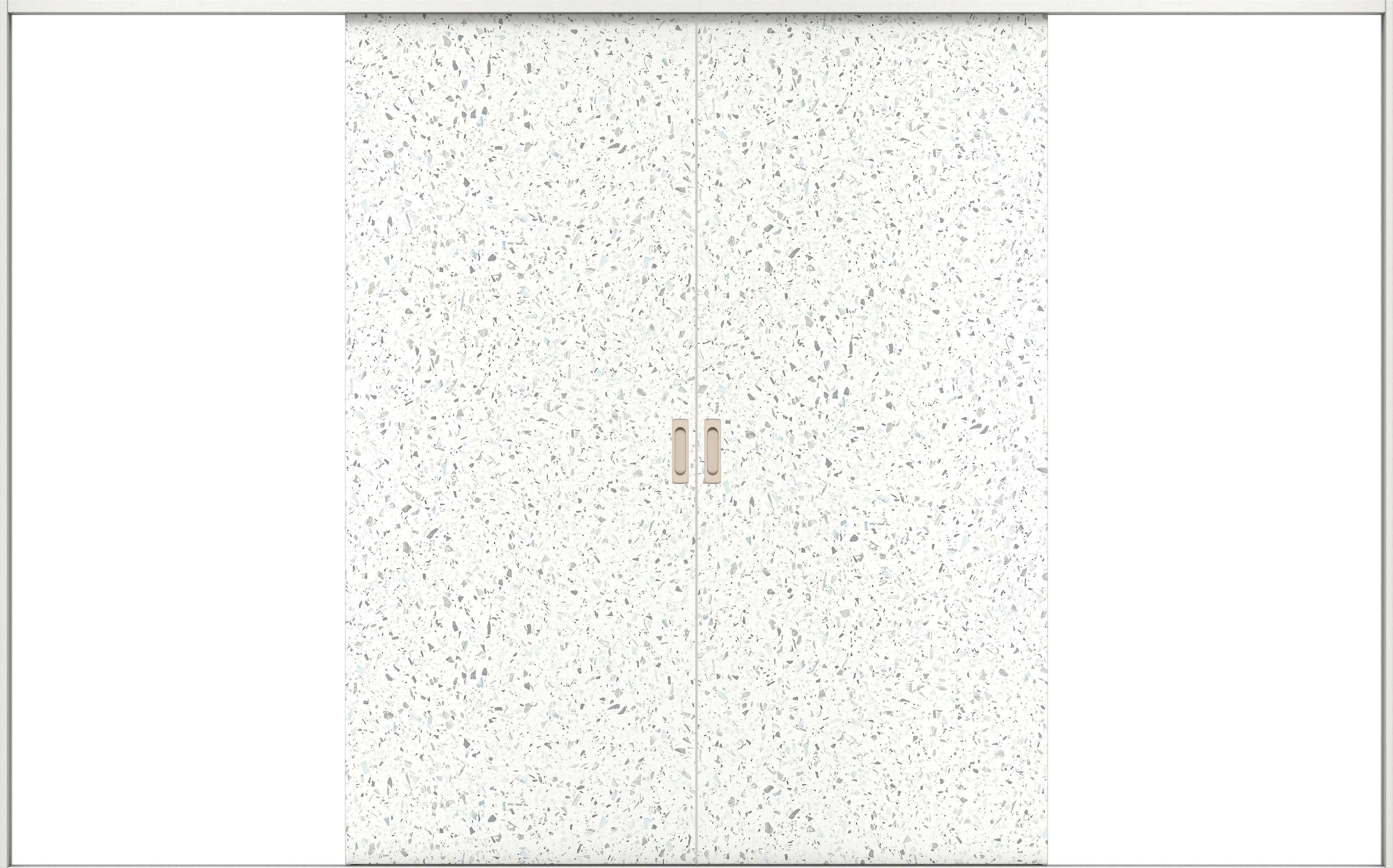 リビングドア　イエリア　引戸・引分　扉セット　００デザイン　３２６６幅用　２０００高　〈テラゾホワイト柄〉　左右兼用　錠なし　ラクラクローズ付