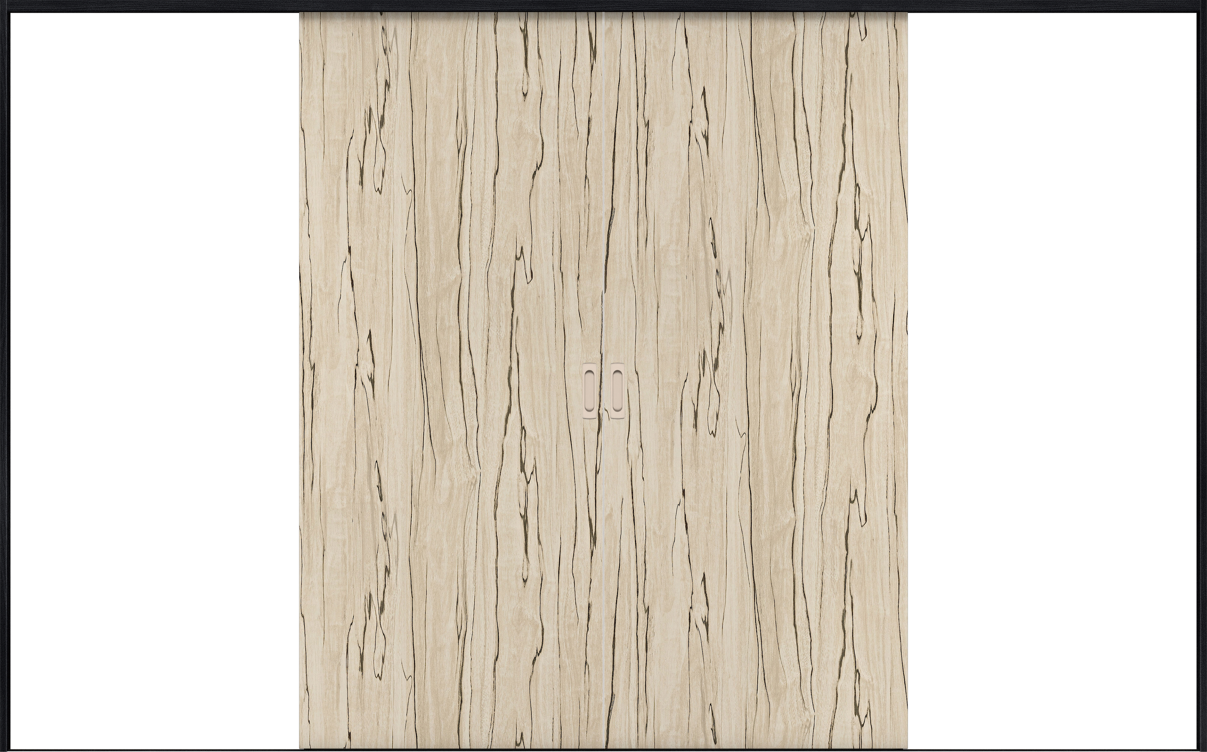 リビングドア　イエリア　引戸・引分　扉セット　００デザイン　３２６６幅用　２０００高　〈スロウベージュ柄〉　左右兼用　錠なし　ラクラクローズ付